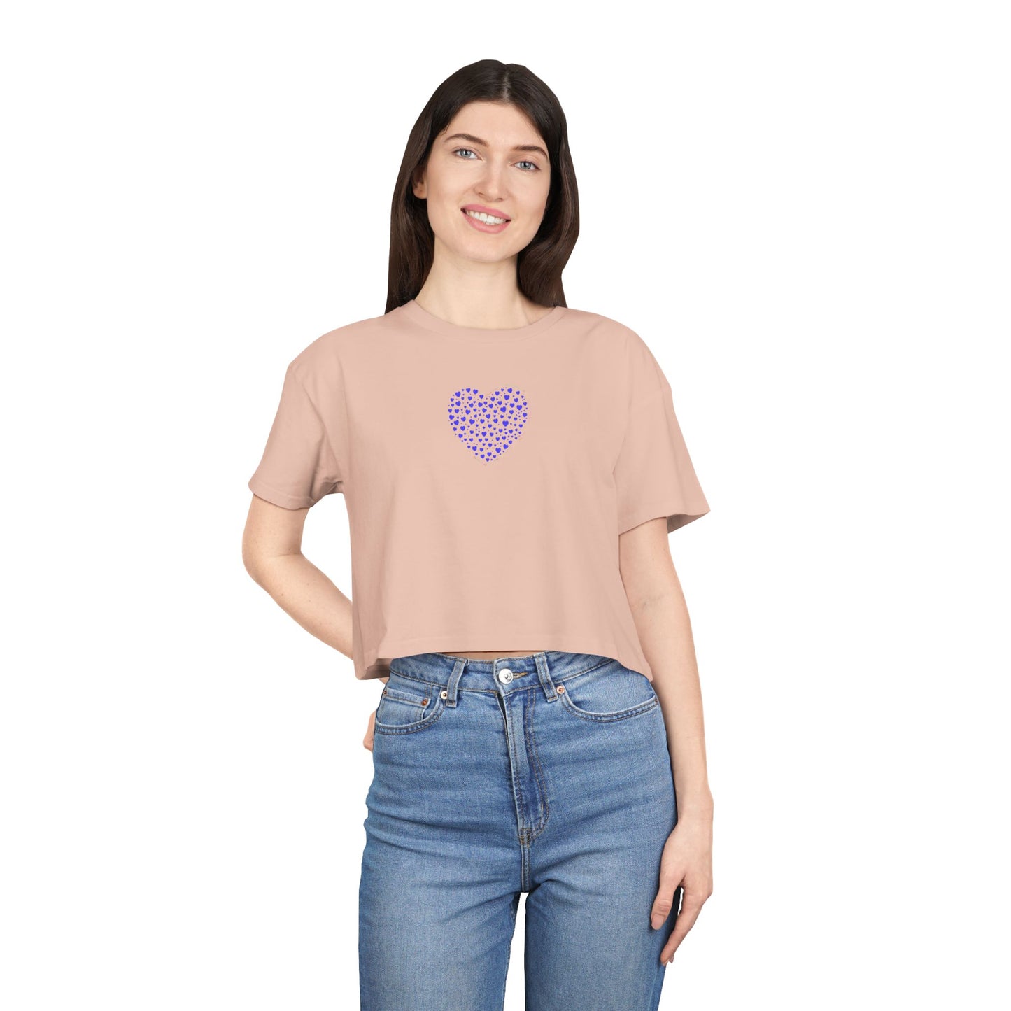 Basic Crop T-Shirt (Blue Heart)