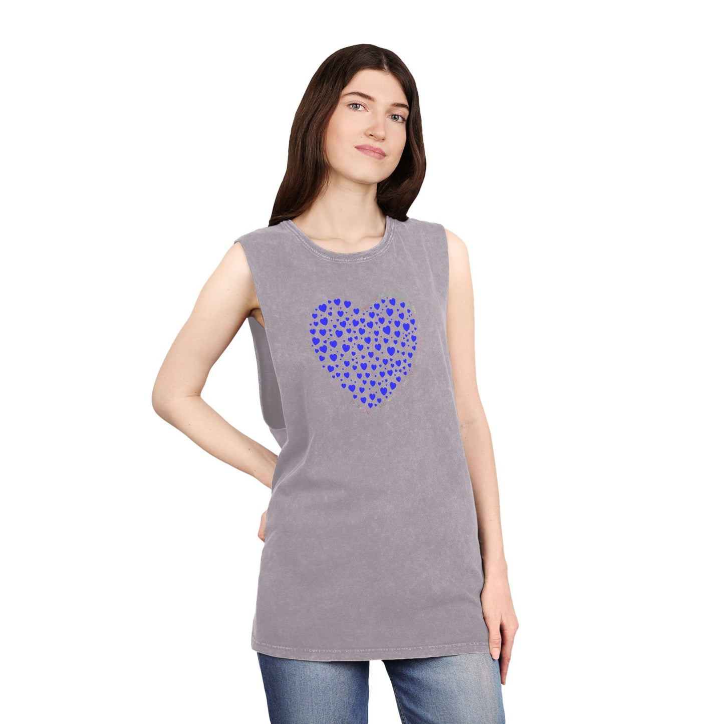 Unisex Casual Tank Top (Blue Heart)