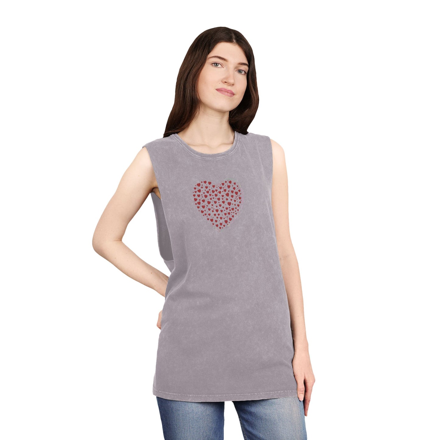 Unisex Casual Tank Top (Red Heart)