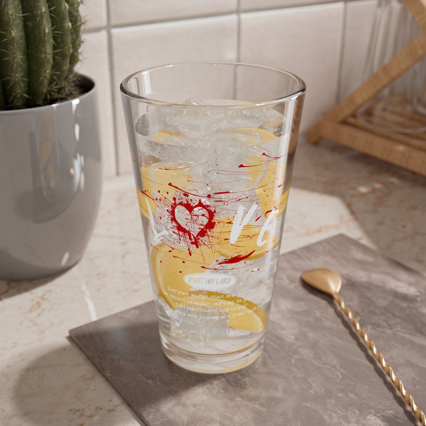 ラブミキシンググラス、16oz - ホームバー、結婚式、記念日、バレンタインデーギフトに最適、ユニークなドリンクウェア