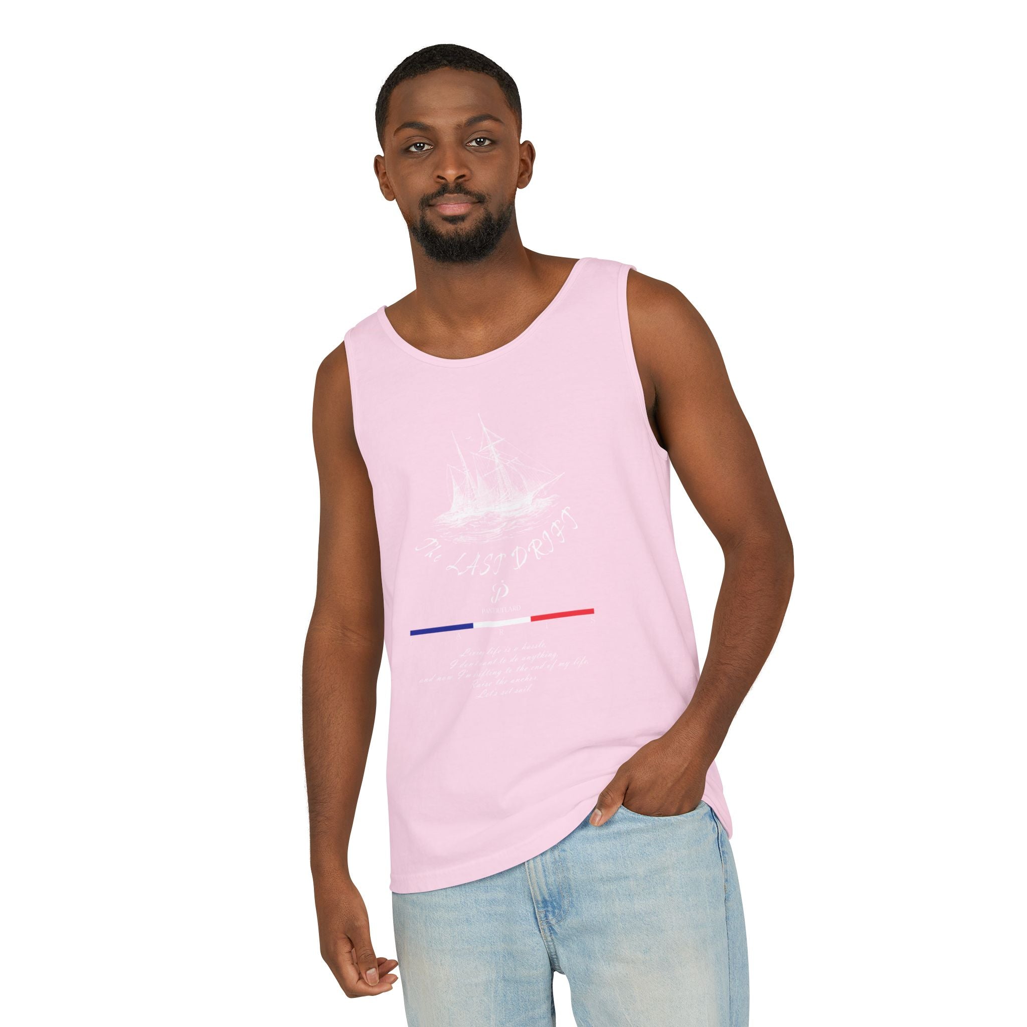 Unisex Black Last Drift Cotton Garment-Dyed Tank Top
