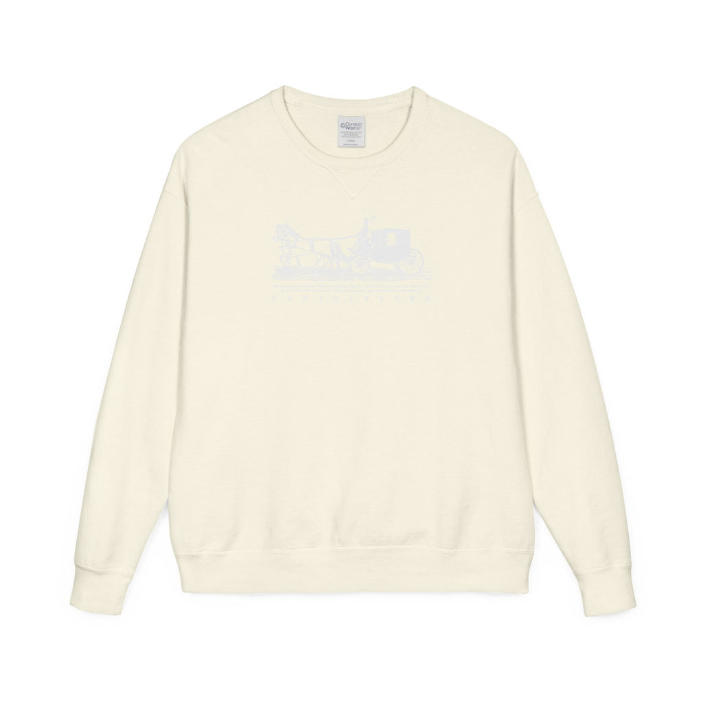 Old Money Equestrian Heritage Crewneck - The Nostalgic Journey II (Dark Academia Garment-Dyed Sweatshirt)