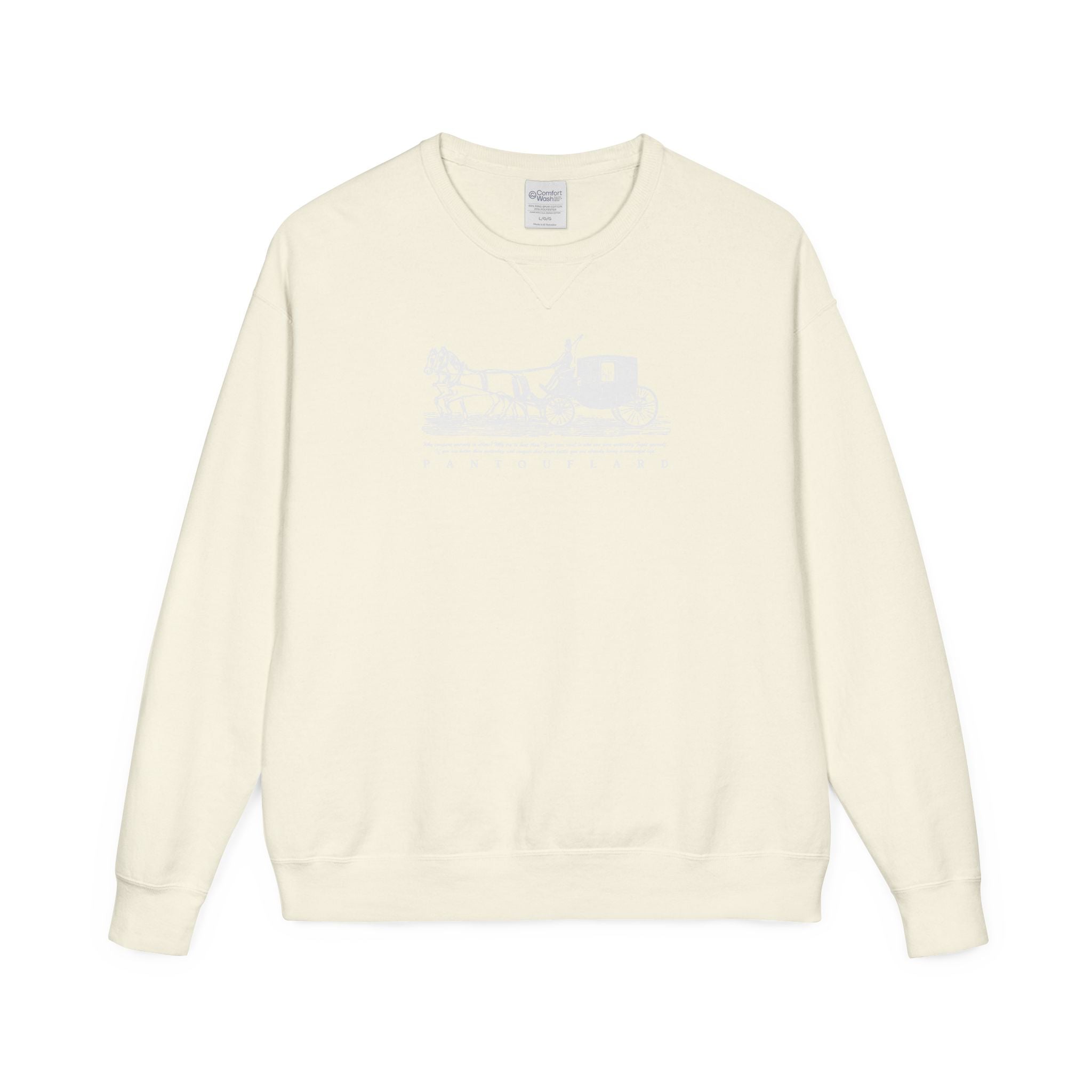 Old Money Equestrian Heritage Crewneck - The Nostalgic Journey II (Dark Academia Garment-Dyed Sweatshirt)