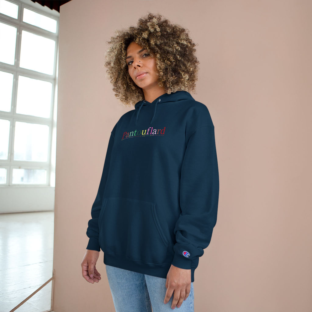 Old Money Aesthetic Champion Hoodie - Pantouflard Pastel Logo (Premium Powerblend Fleece)