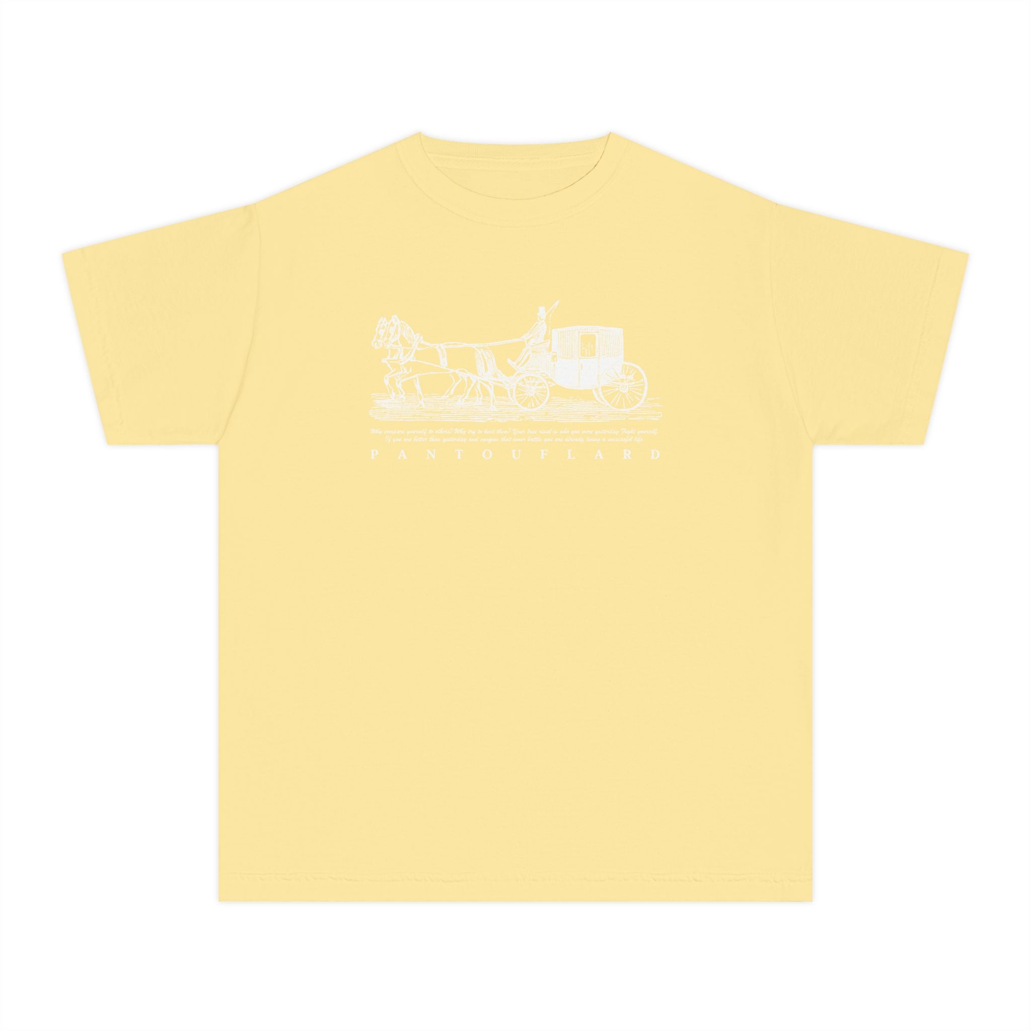 Old Money Equestrian Youth Tee - The Timeless Carriage II (Comfort Colors 9018 Heritage Kids Shirt)