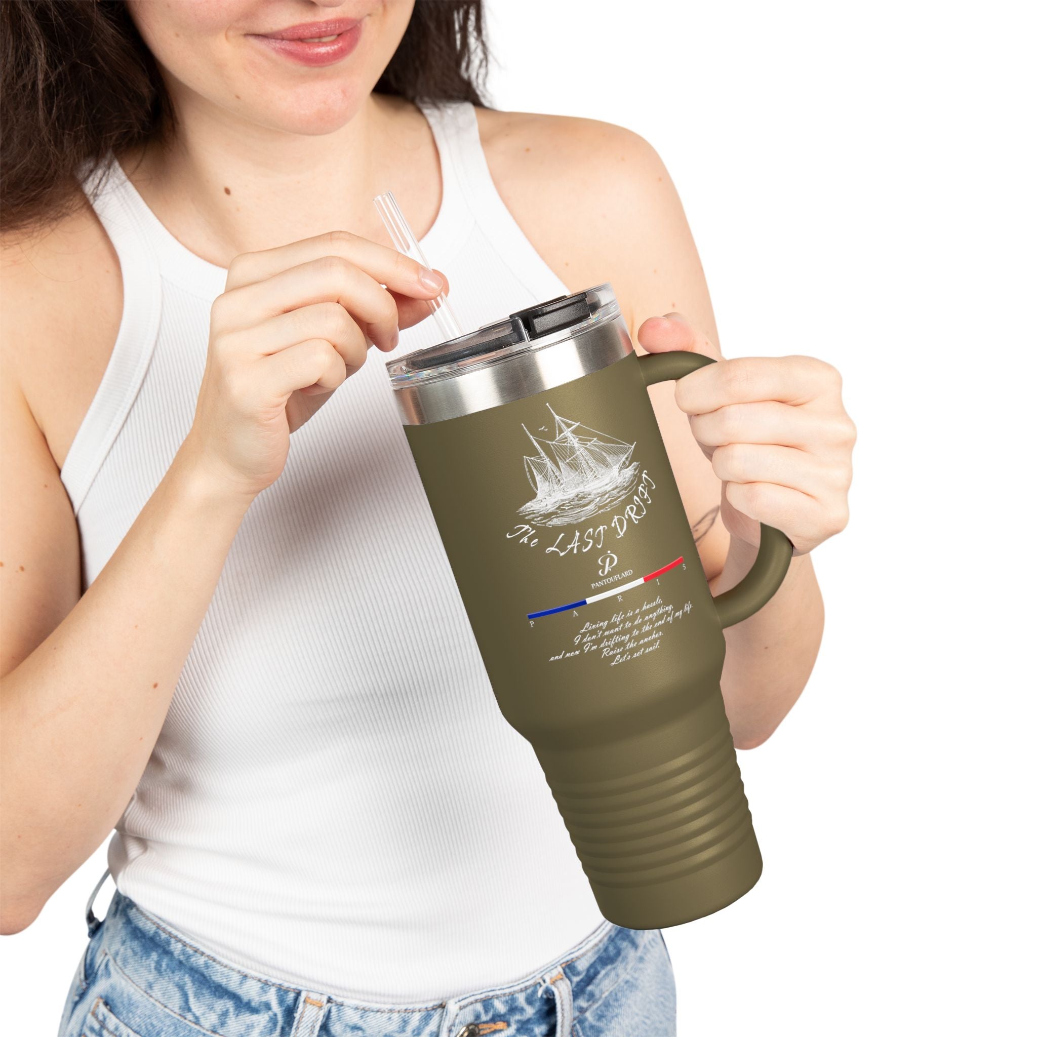 Navy Blue The Last Drift Ship 40oz Stainless Steel Insulated Travel Mug