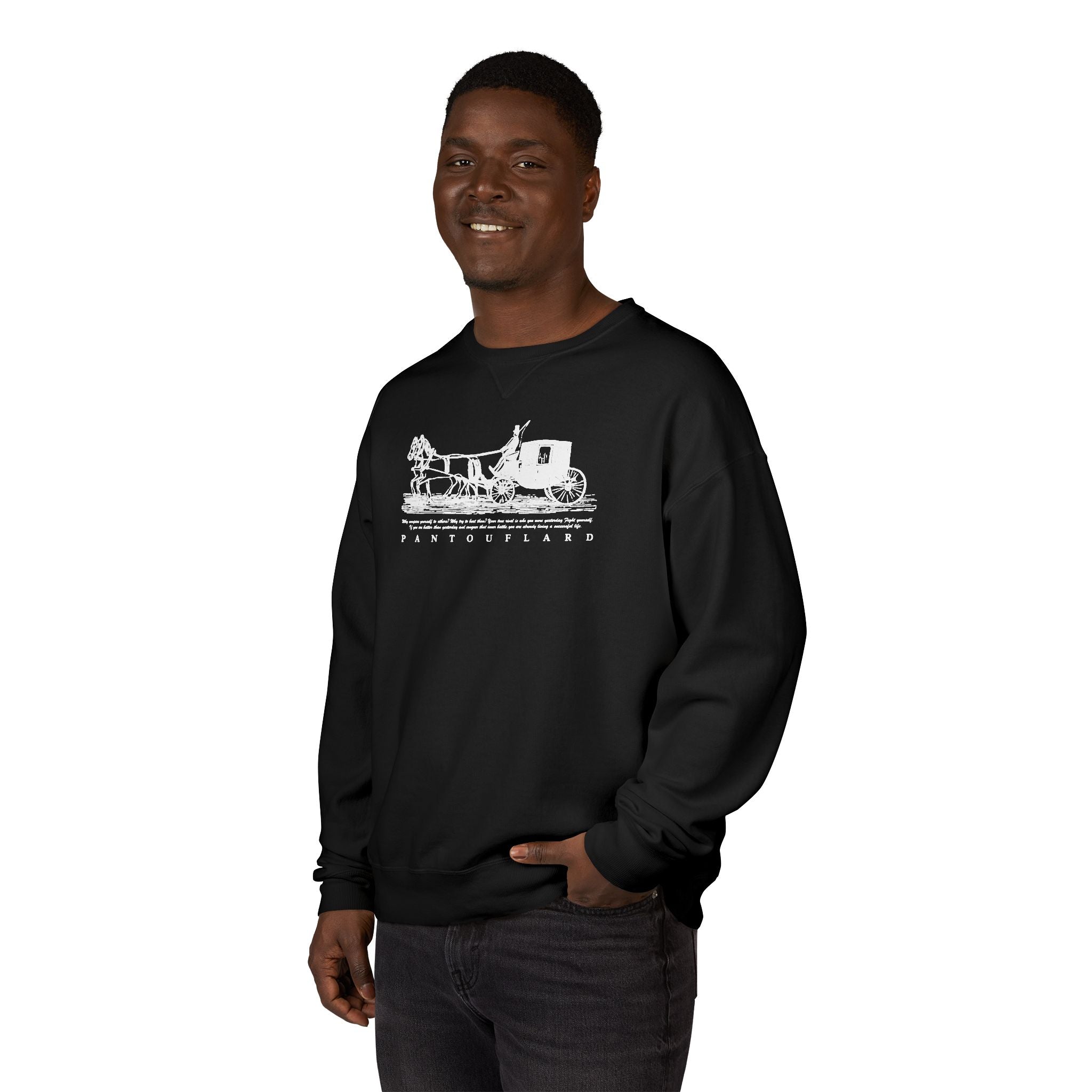 Old Money Equestrian Heritage Crewneck - The Nostalgic Journey II (Dark Academia Garment-Dyed Sweatshirt)
