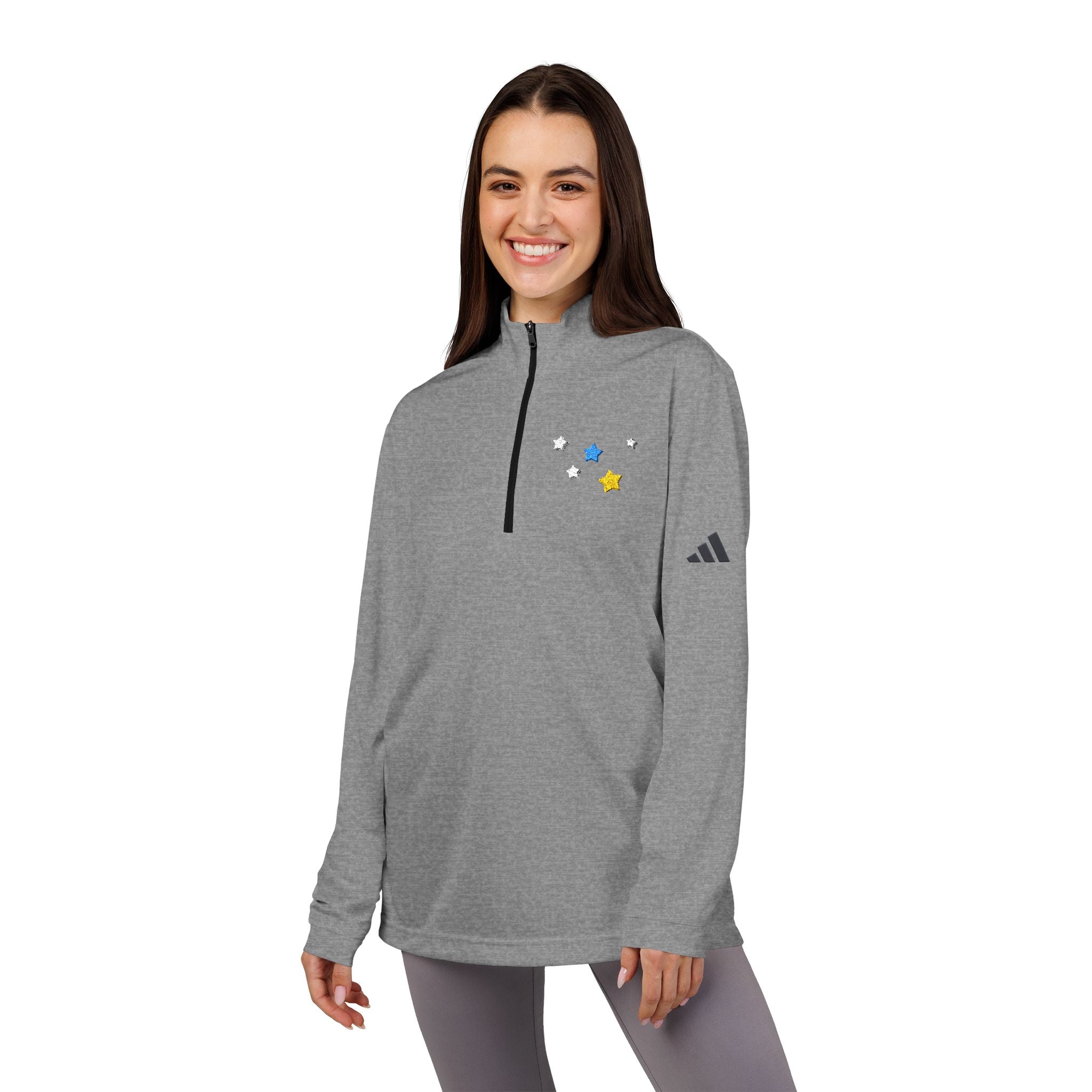 Adidas Cassiopeia Constellation Embroidered Quarter-Zip - W-Shape Performance Pullover