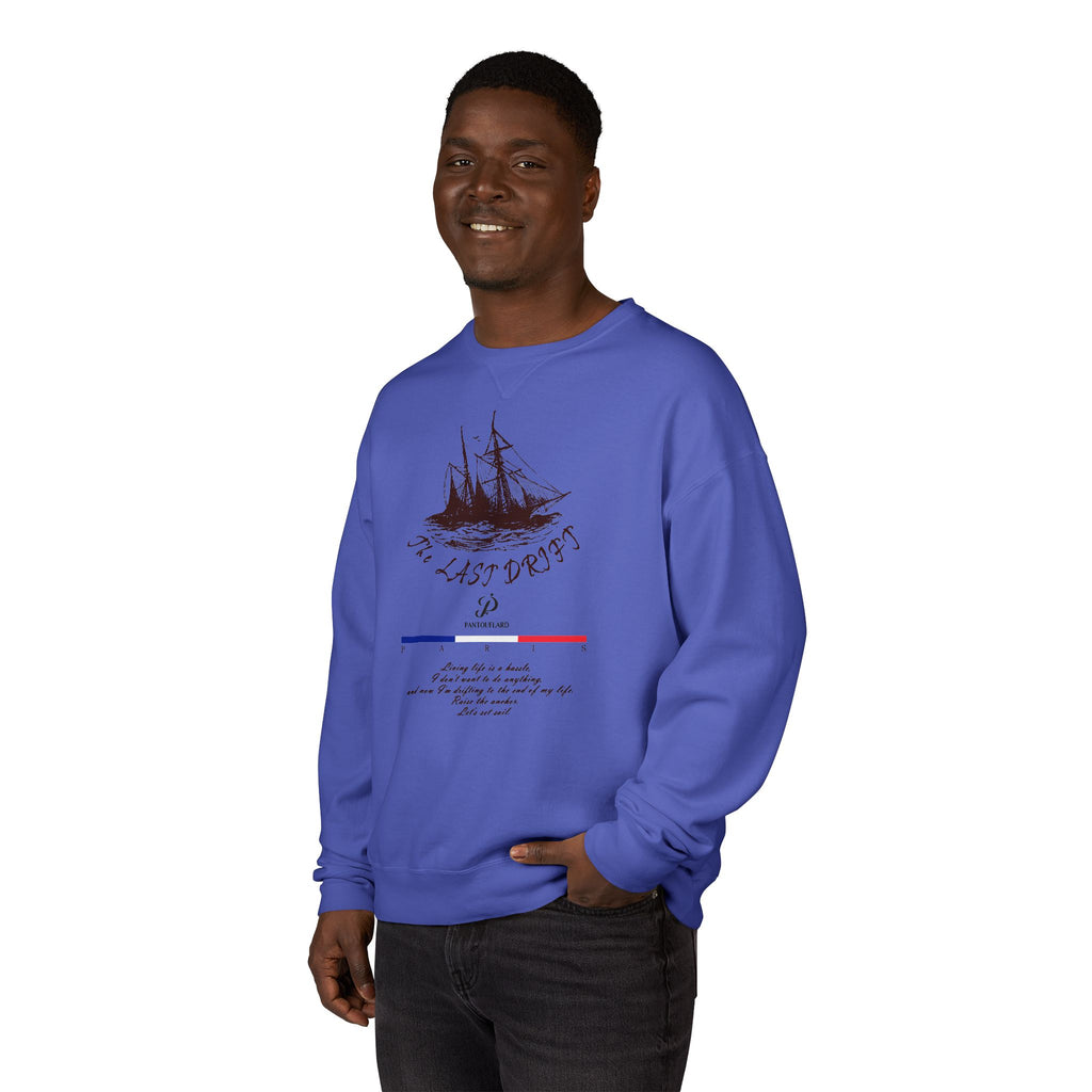 Old Money Nautical Heritage Crewneck - The Last Drift I (Paris Aesthetic Garment-Dyed Sweatshirt)