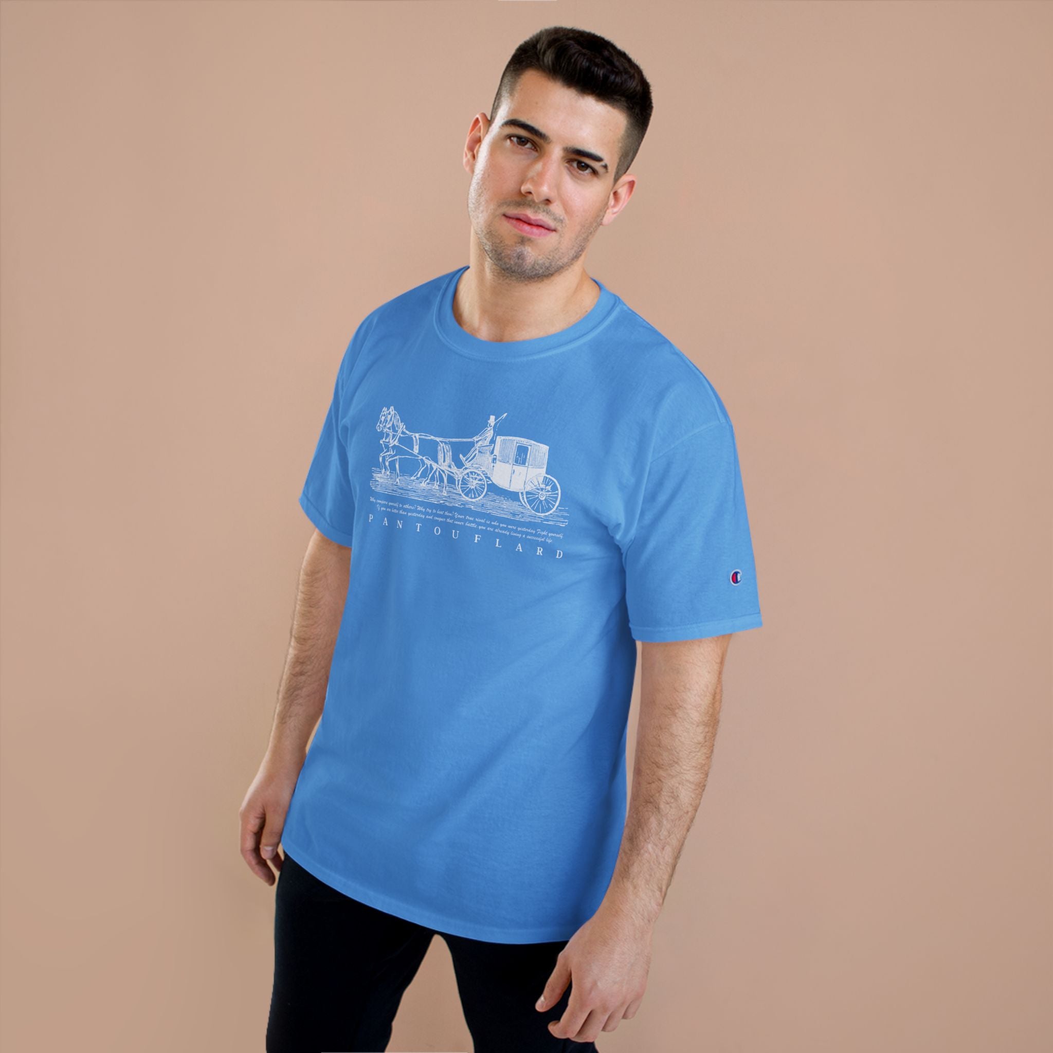 Unisex Charcoal Champion Vintage Carriage 100% Cotton T-Shirt