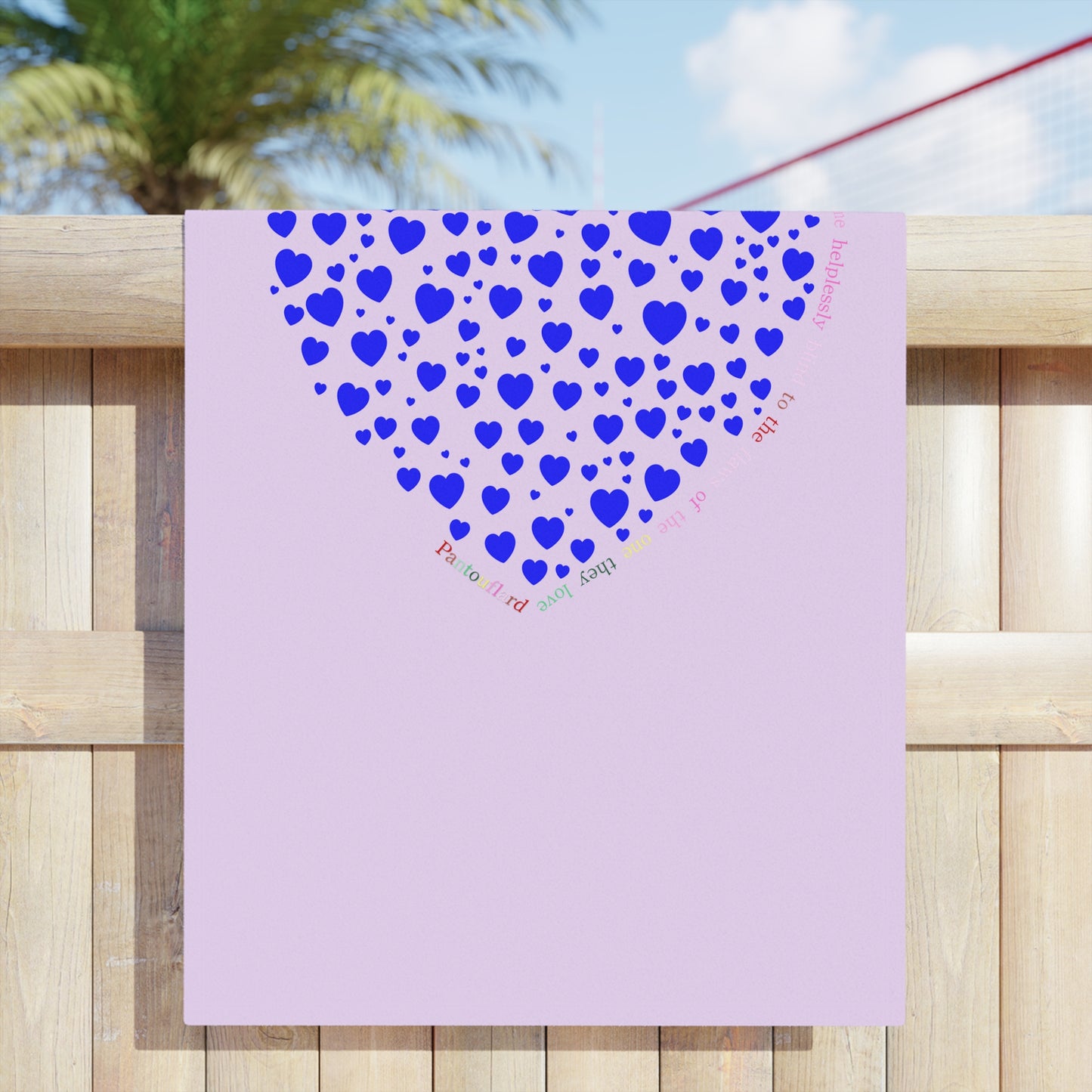 Beach Towels with Blue Heart Design , Cute Summer Accessories, Beach Day Essentials