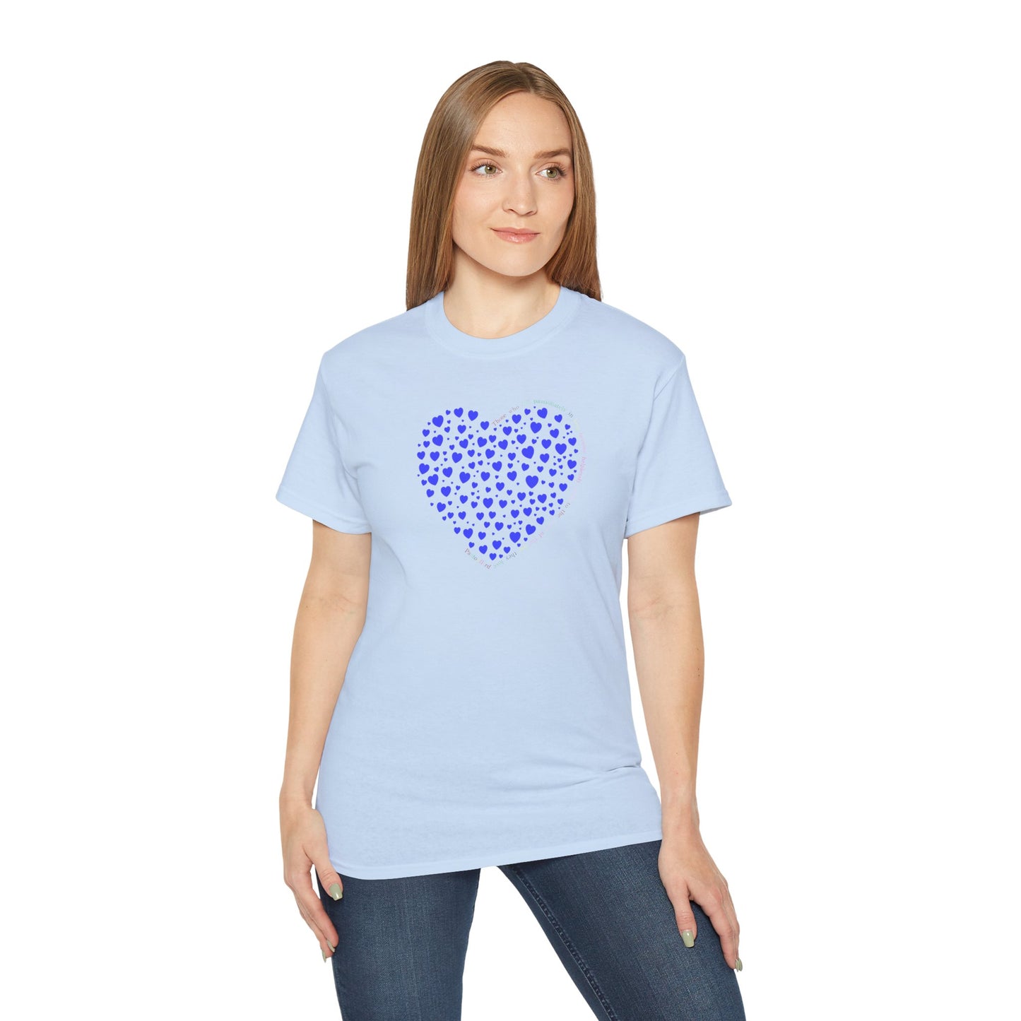 Blue Heart Unisex short sleeved T-shirt