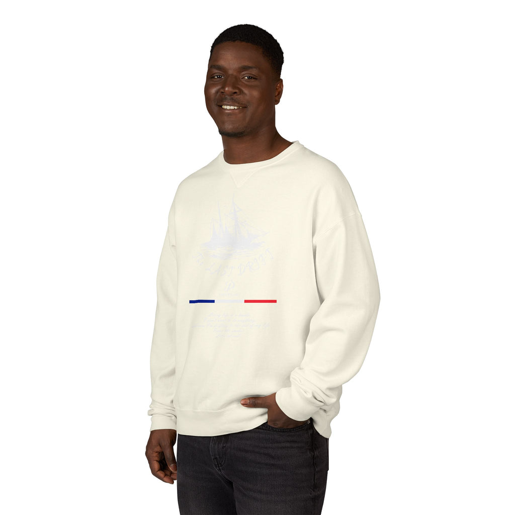 Old Money Nautical Heritage Crewneck - The Last Drift II (Paris Aesthetic Garment-Dyed Sweatshirt)
