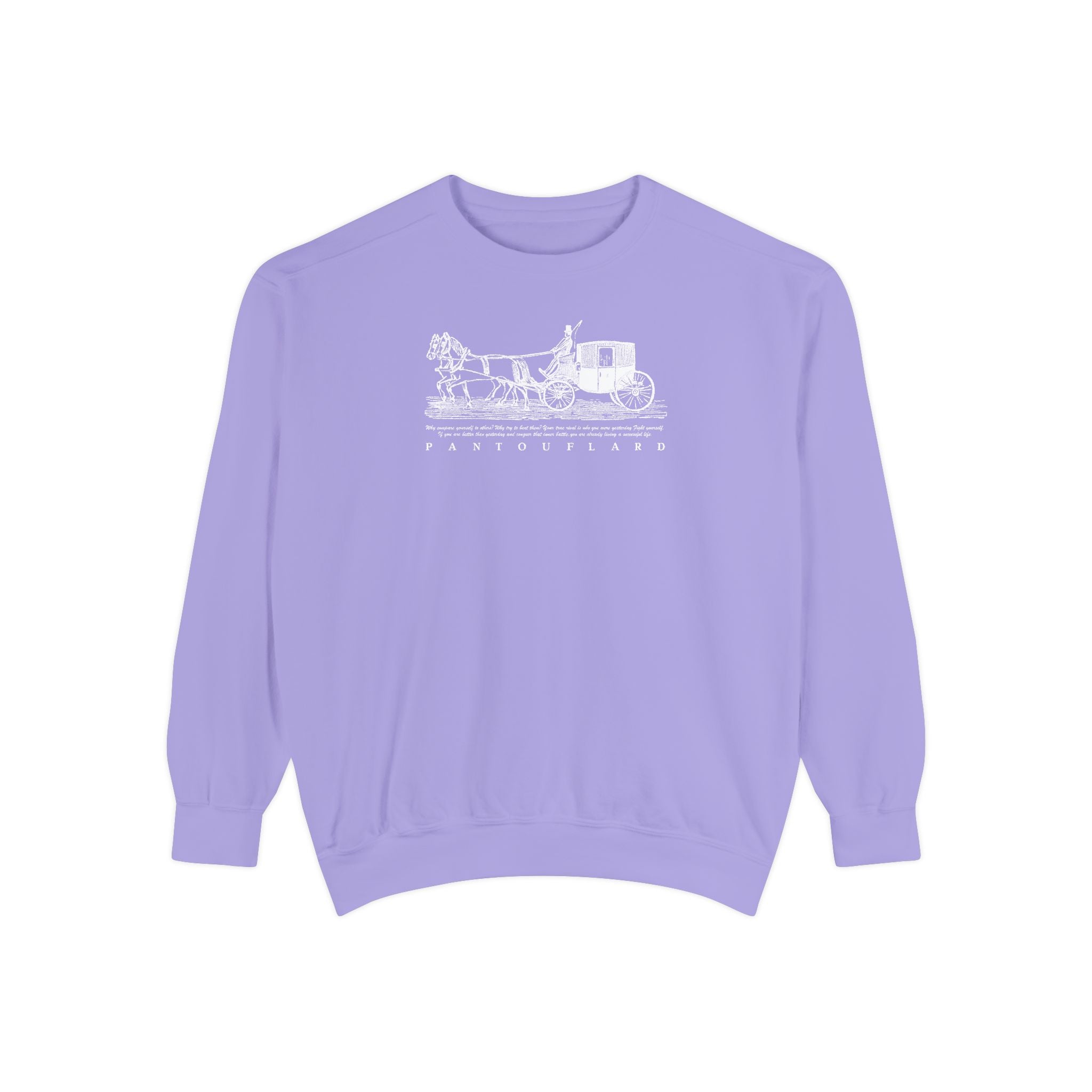 Unisex Navy Vintage Carriage Graphic Cotton Blend Sweatshirt