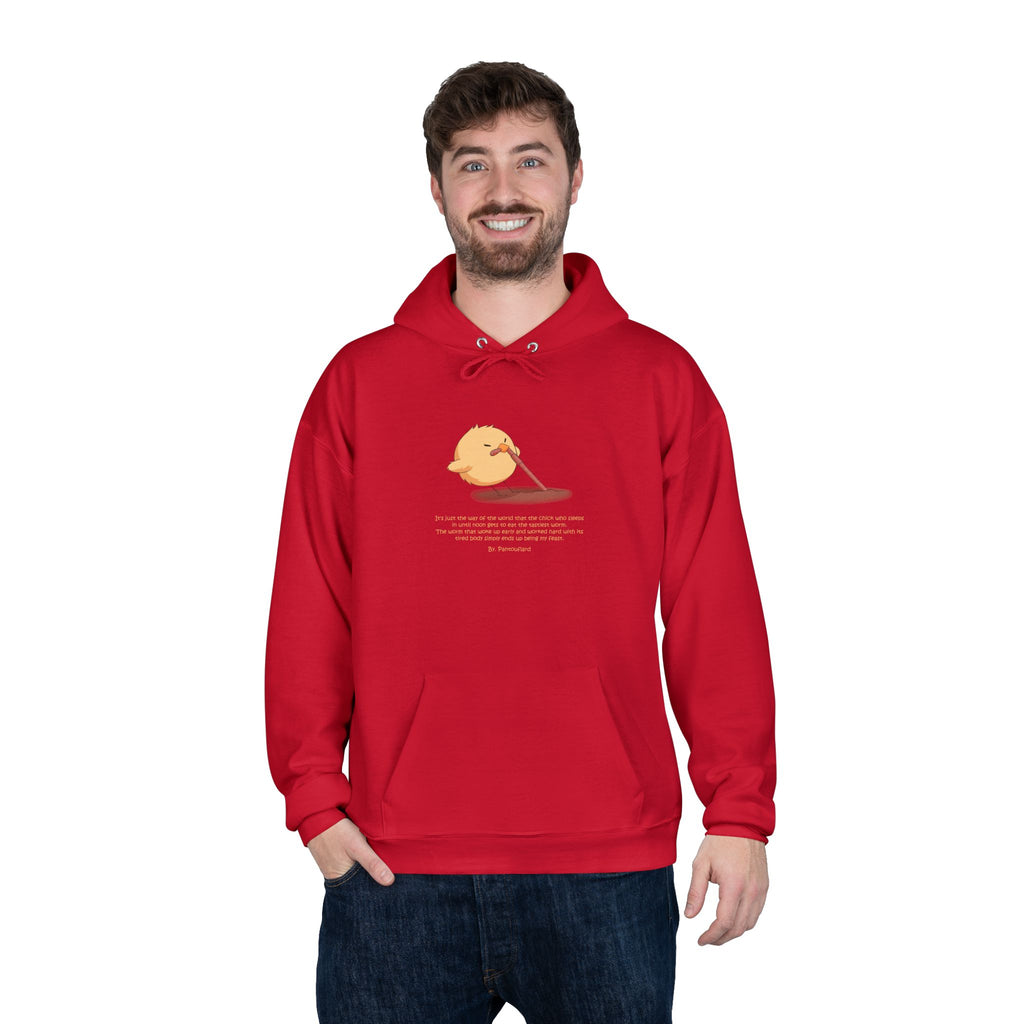 Unisex Light Blue Pantouflard Chick Cotton Blend Pullover Hoodie