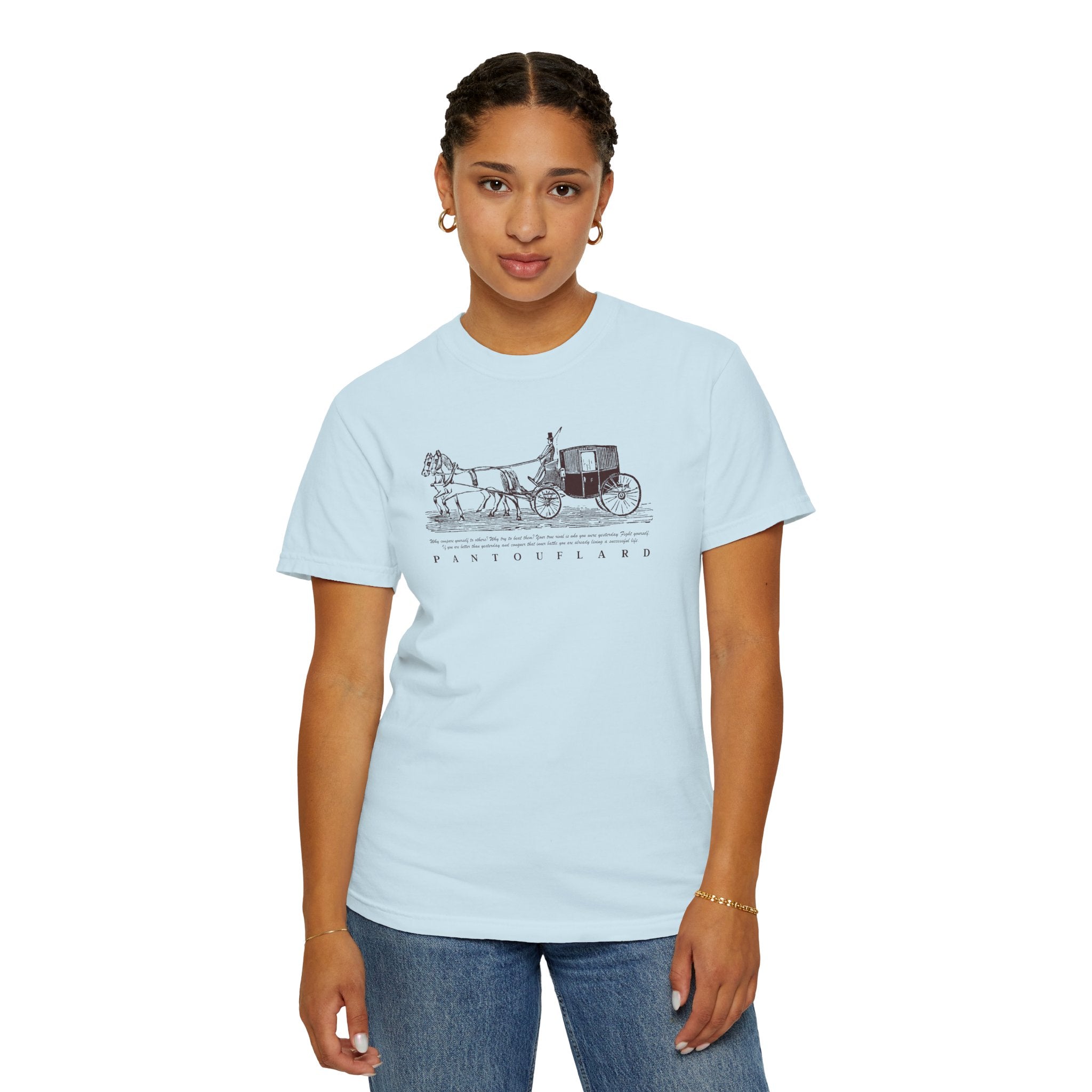 Unisex Burnt Orange Vintage Horse Carriage 100% Cotton T-shirt
