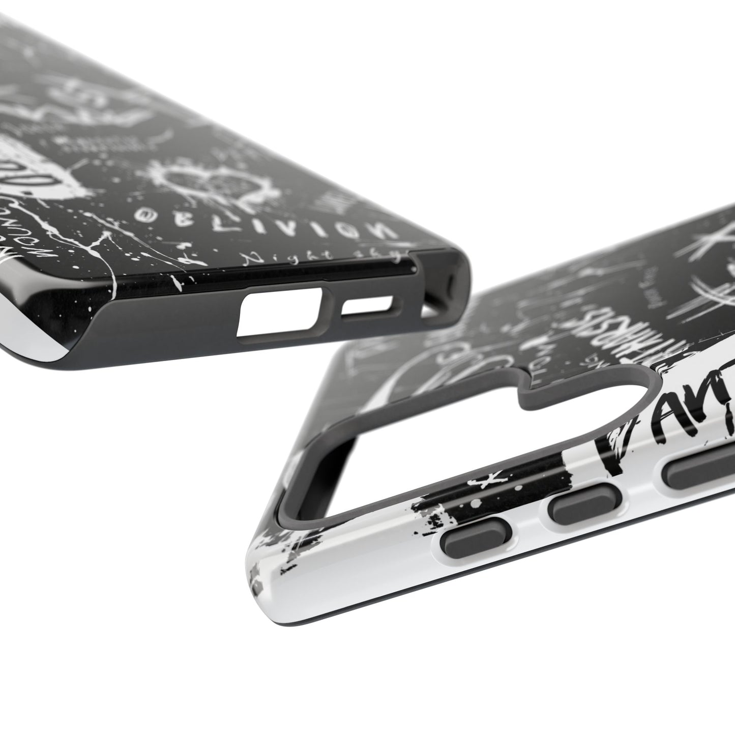 Fundas resistentes: funda atrevida para iPhone, Galaxy, Google Pixel, diseño de grafiti negro, estética urbana, regalo para amantes del arte, accesorios de teléfono modernos, estilo callejero