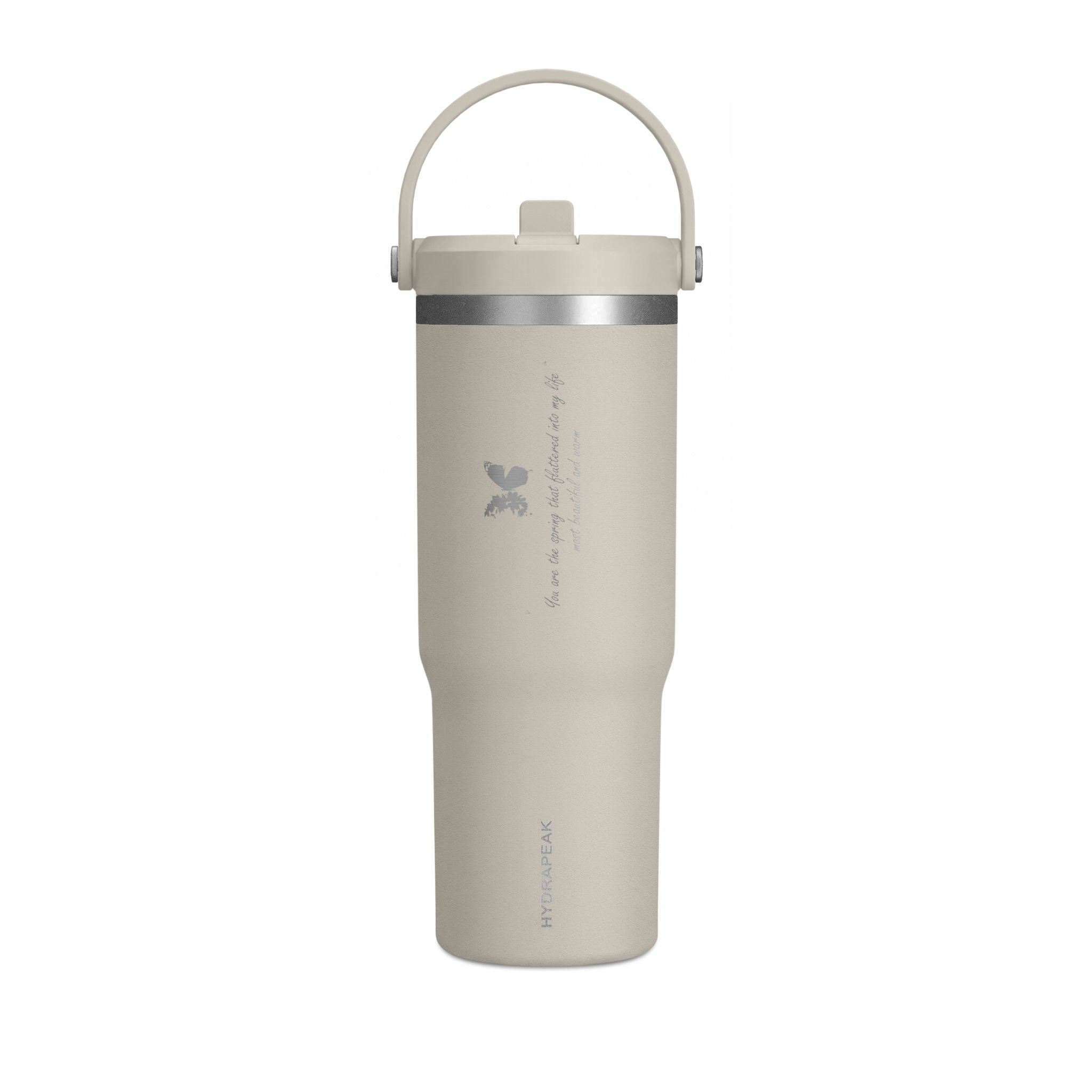 Navy Blue Romantic Floral Butterfly Quote 32oz Stainless Steel Nomad Tumbler