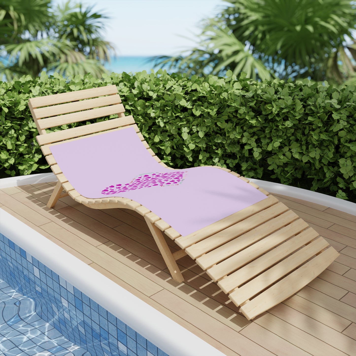 Beach Towels with Pink Heart Design , Cute Summer Accessories, Beach Day Essentials