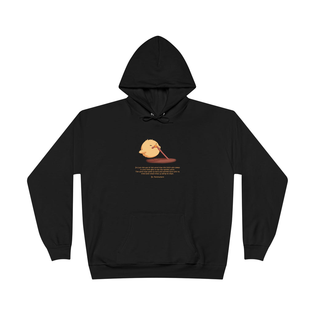 Unisex Light Blue Pantouflard Chick Cotton Blend Pullover Hoodie