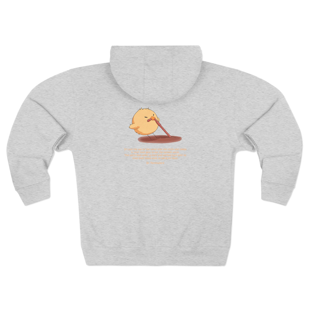 Unisex Black Pantouflard Chick Cotton Blend Zip Hoodie