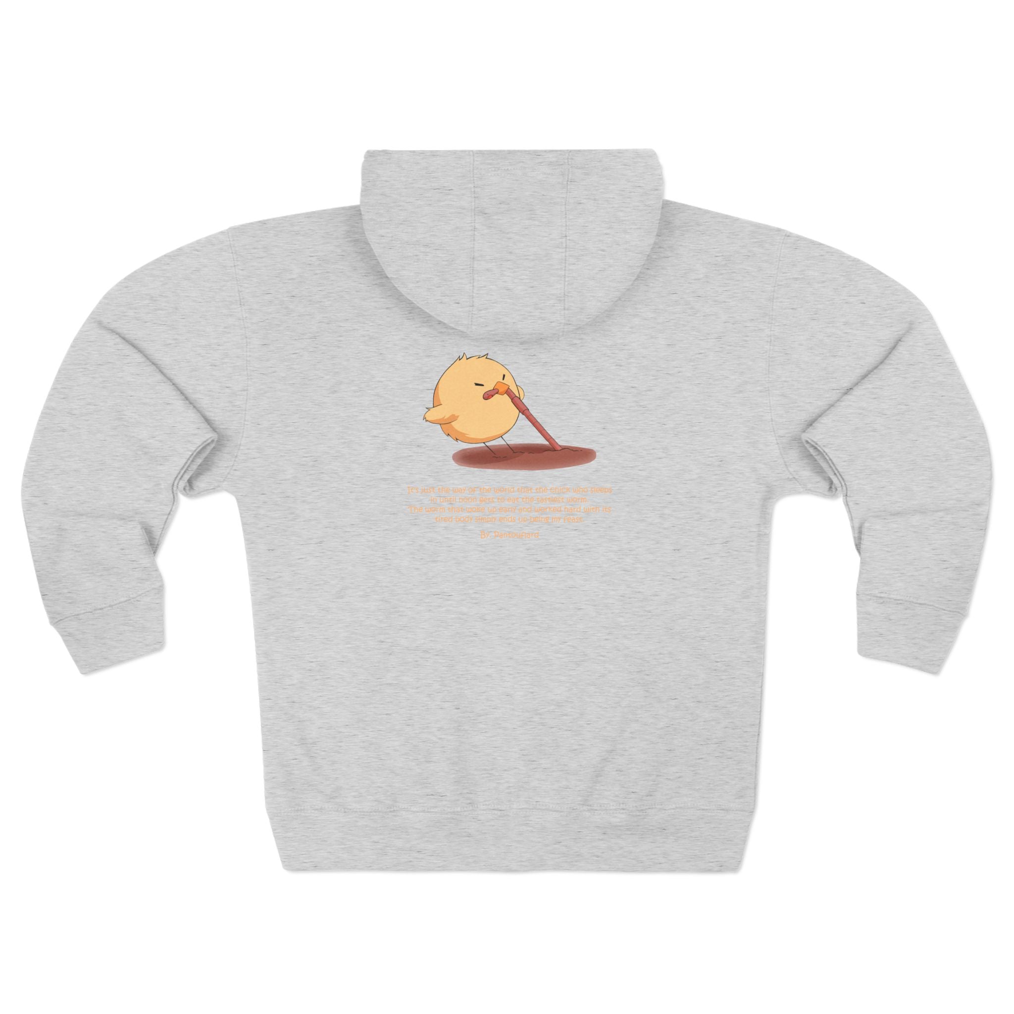 Unisex Black Pantouflard Chick Cotton Blend Zip Hoodie