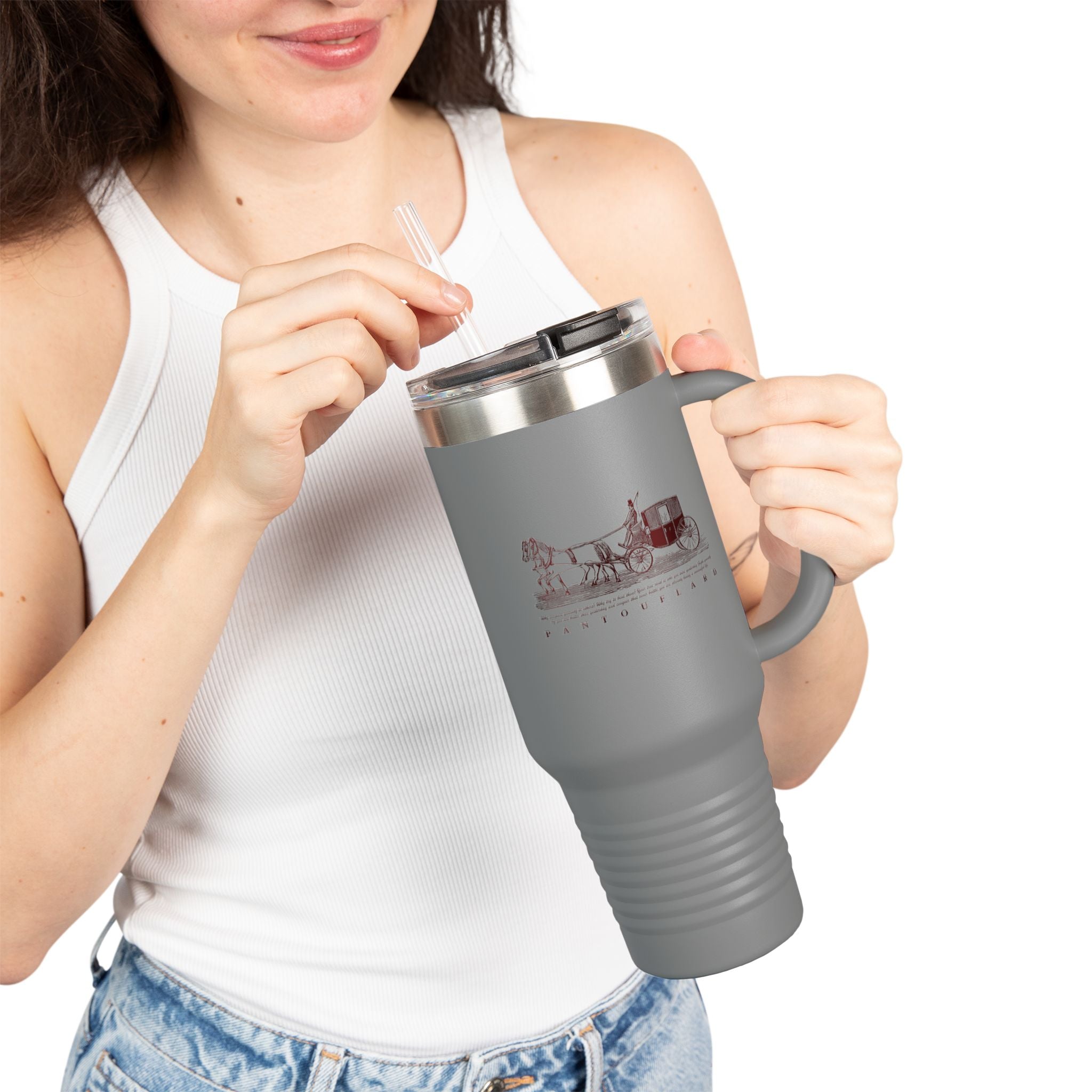 Olive Green Vintage Carriage Quote 40oz Stainless Steel Insulated Travel Mug