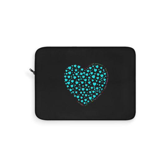 Mint Heart Design Laptop Protector