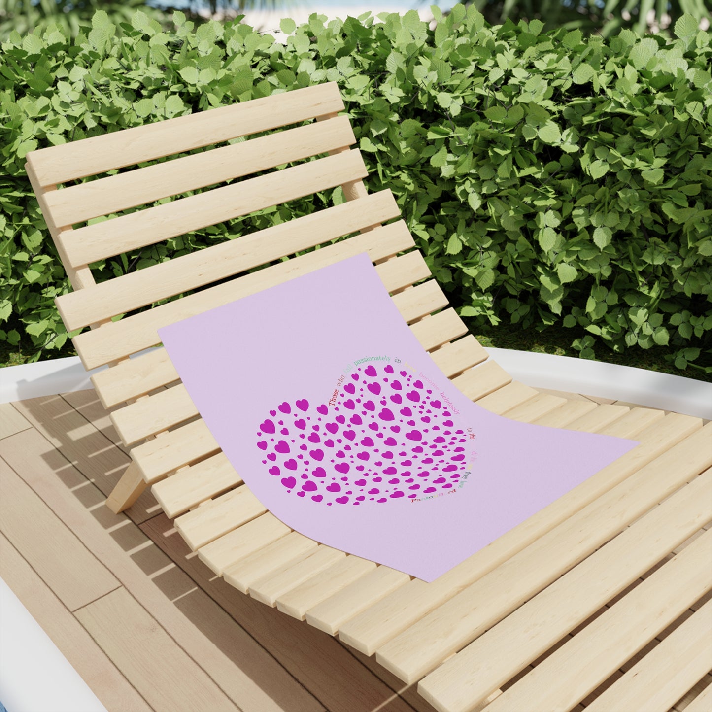 Beach Towels with Pink Heart Design , Cute Summer Accessories, Beach Day Essentials