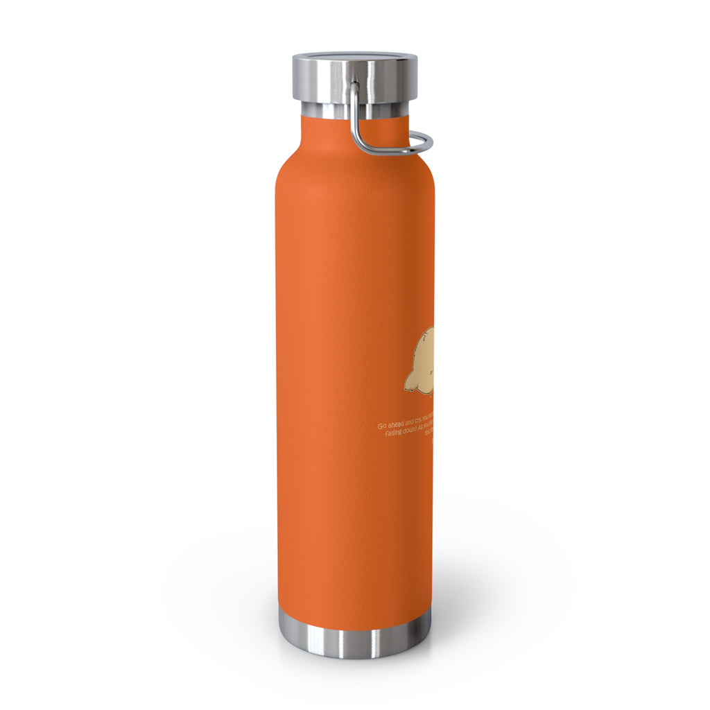 Navy Blue Cute Biting Chicks Quote 22oz Copper Vacuum Insulated Bottle