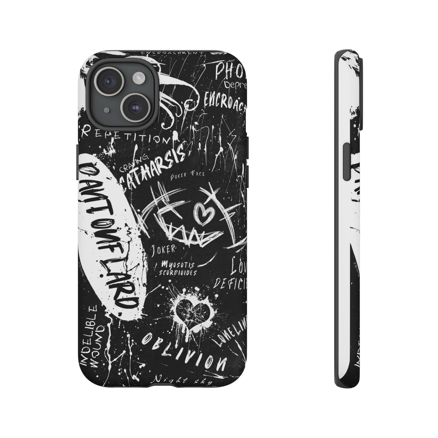 Fundas resistentes: funda atrevida para iPhone, Galaxy, Google Pixel, diseño de grafiti negro, estética urbana, regalo para amantes del arte, accesorios de teléfono modernos, estilo callejero