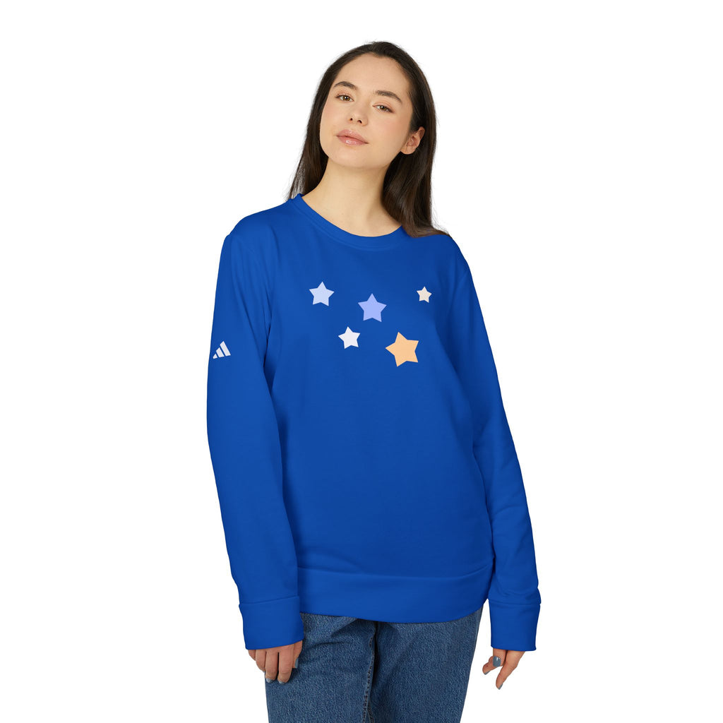Unisex Royal Blue Kitschy Cassiopeia Constellation BCI Cotton Adidas Sweatshirt