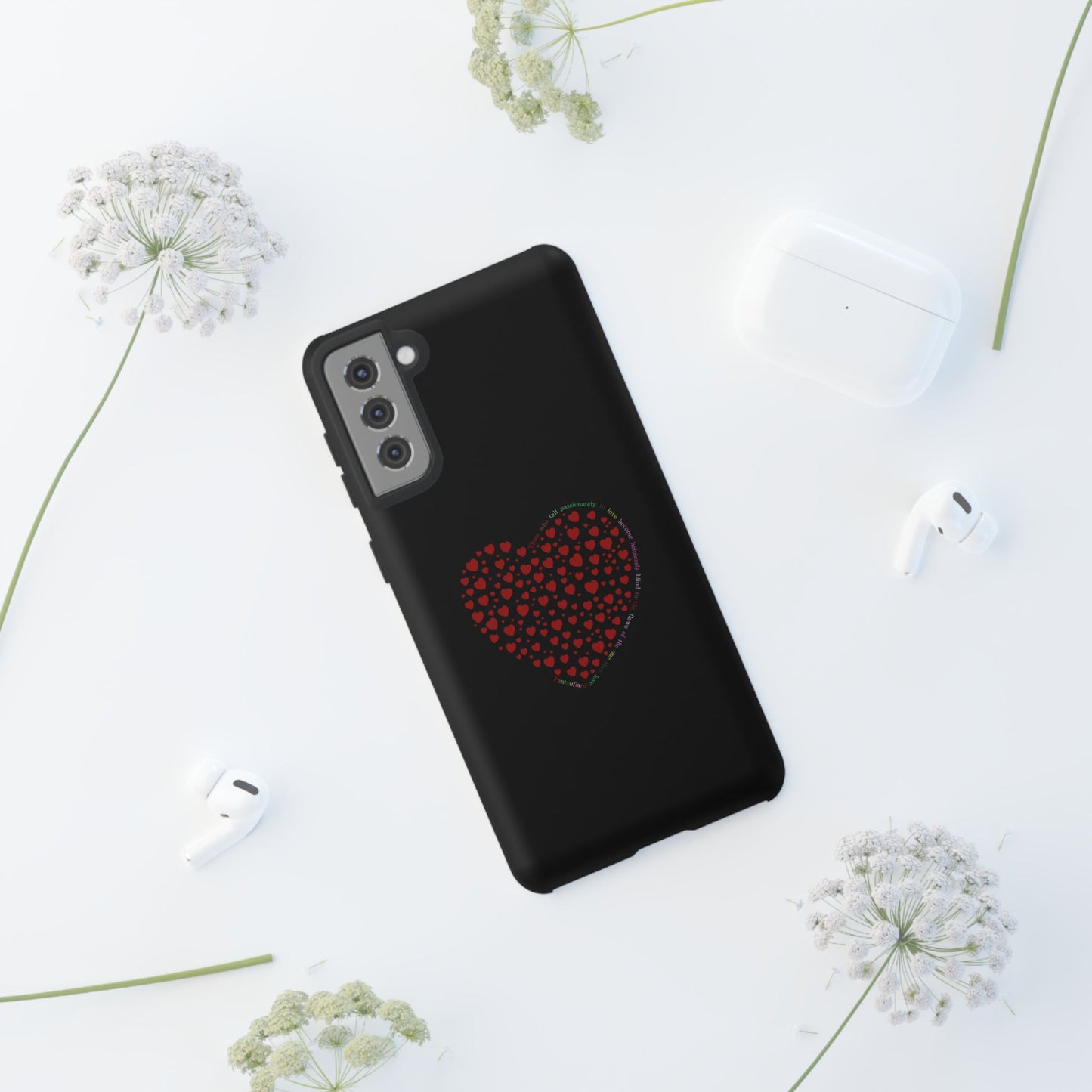 Fundas de corazón rojo para teléfonos iPhone, Galaxy, Google Pixel (54 tipos)