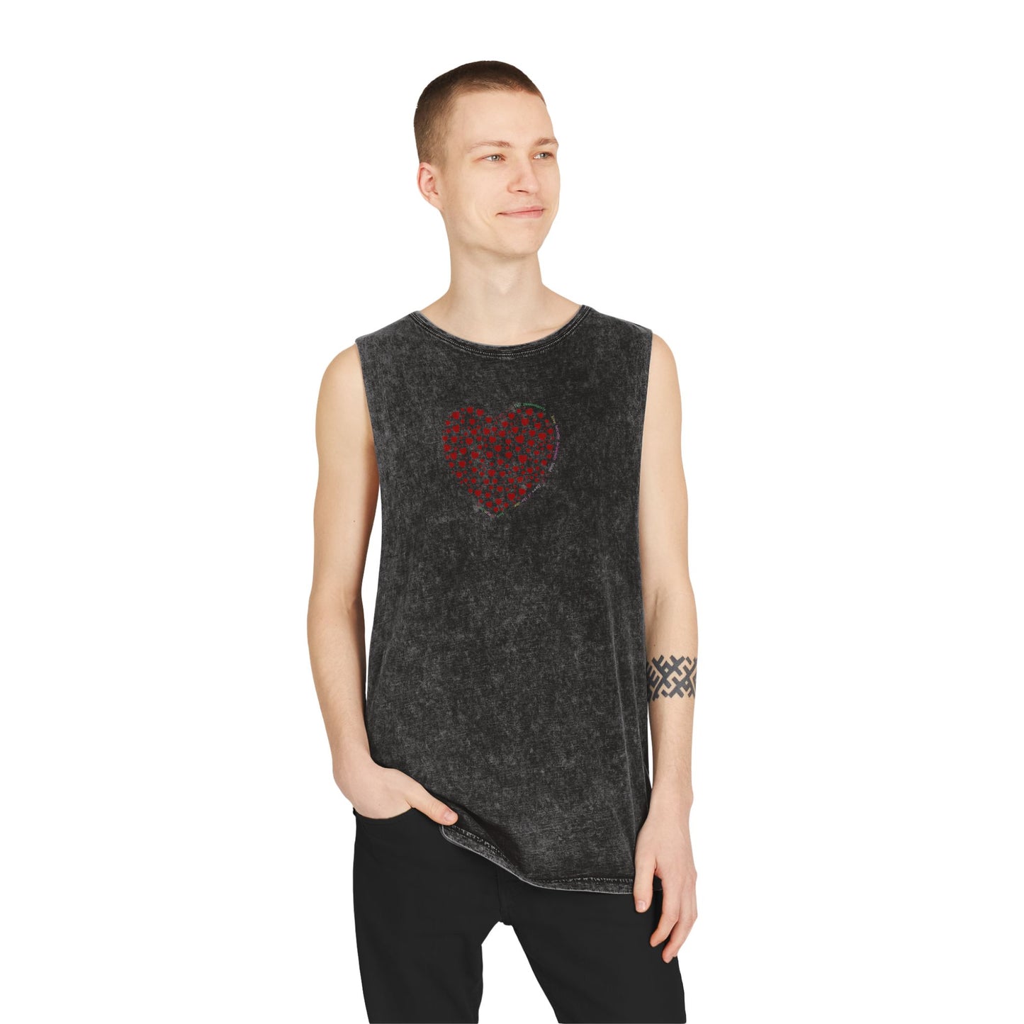 Unisex Casual Tank Top (Red Heart)