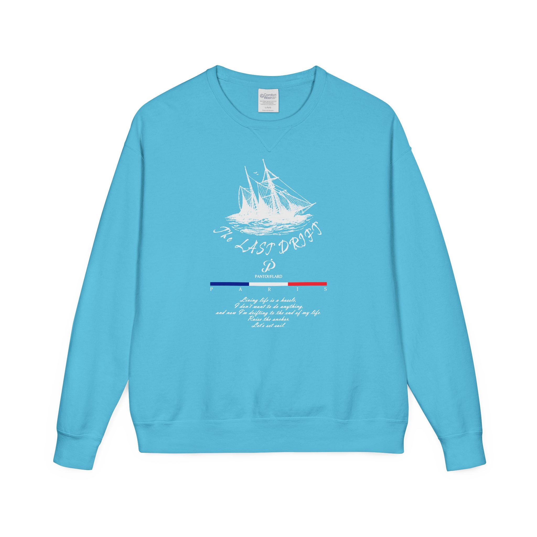 Old Money Nautical Heritage Crewneck - The Last Drift II (Paris Aesthetic Garment-Dyed Sweatshirt)