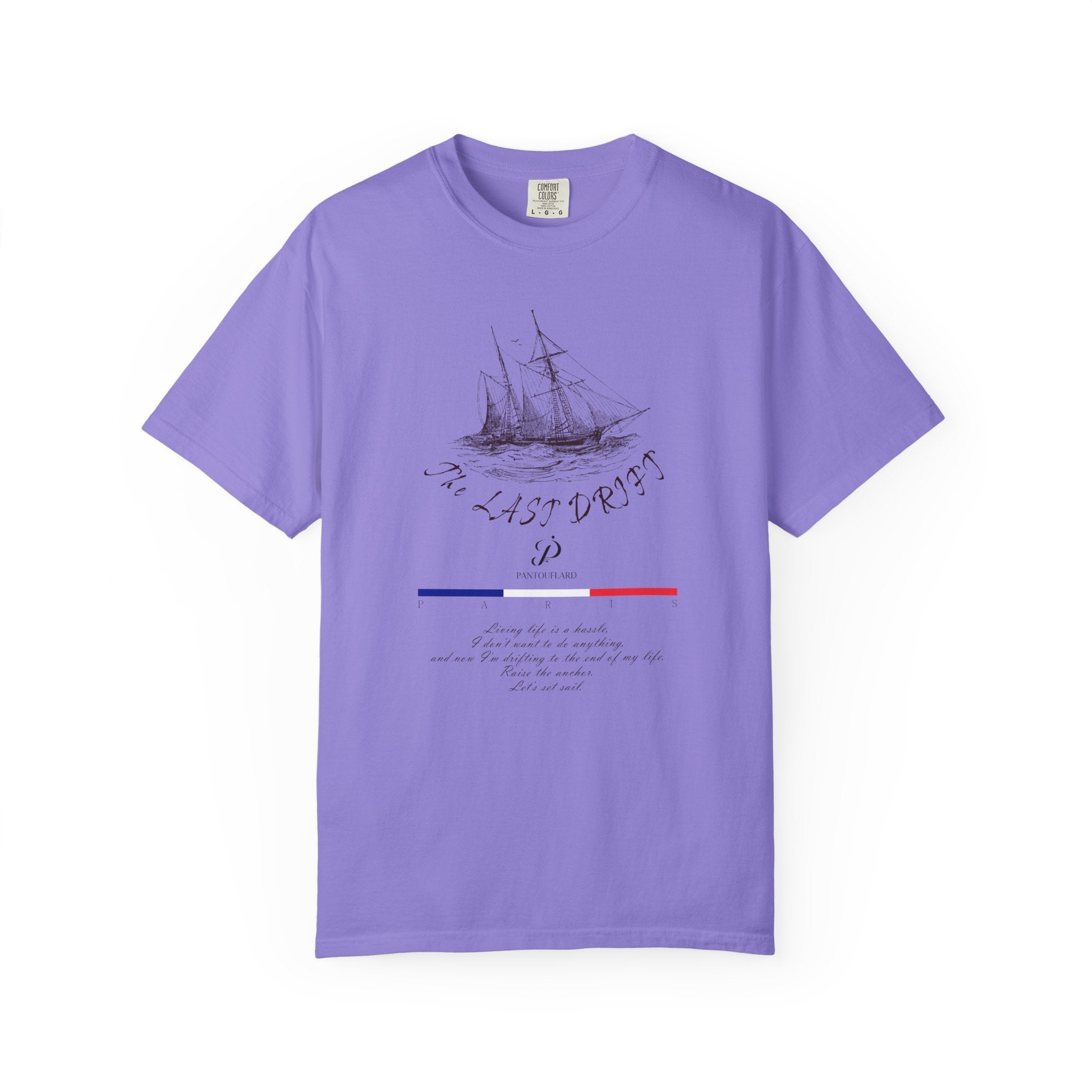 Unisex Vintage Yellow Nautical Ship The Last Drift 100% Cotton T-shirt