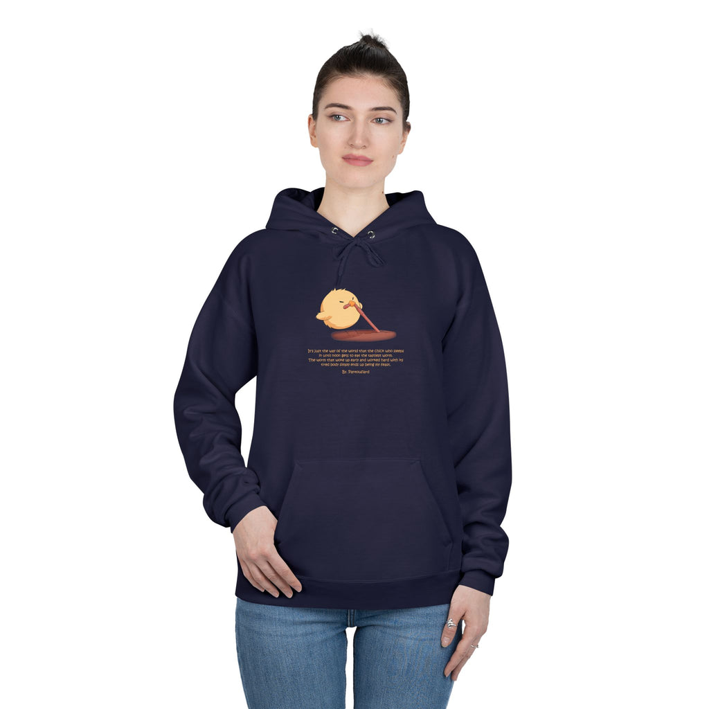 Unisex Light Blue Pantouflard Chick Cotton Blend Pullover Hoodie