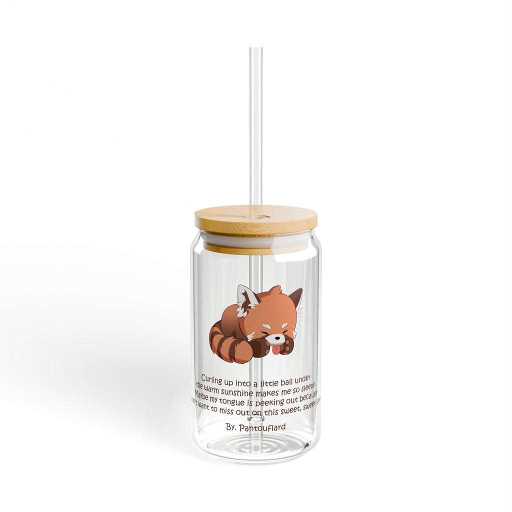 Clear Pantouflard Cozy Sleeping Red Panda Tempered Glass Sipper
