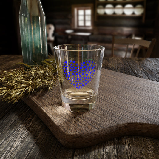 Shot Glass with Blue Heart Design, Home Bar Decor