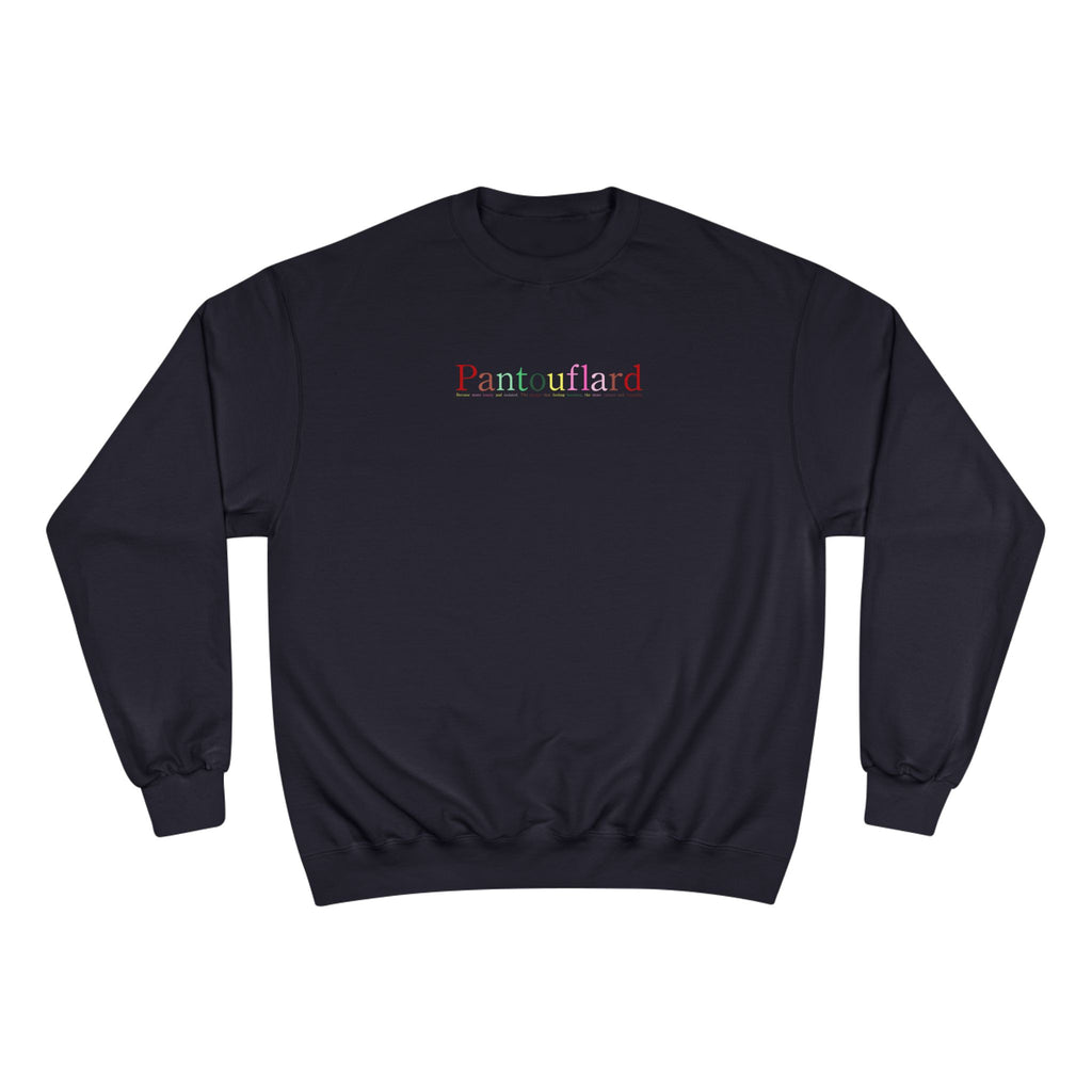 Old Money Aesthetic Champion Crewneck - Pantouflard Pastel Logo (Sustainable Eco-Fleece Sweatshirt)