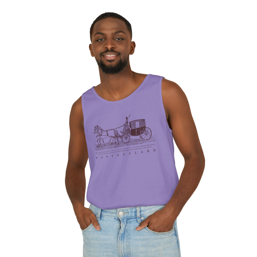 Unisex Brick Red Pantouflard Carriage Cotton Garment-Dyed Tank Top