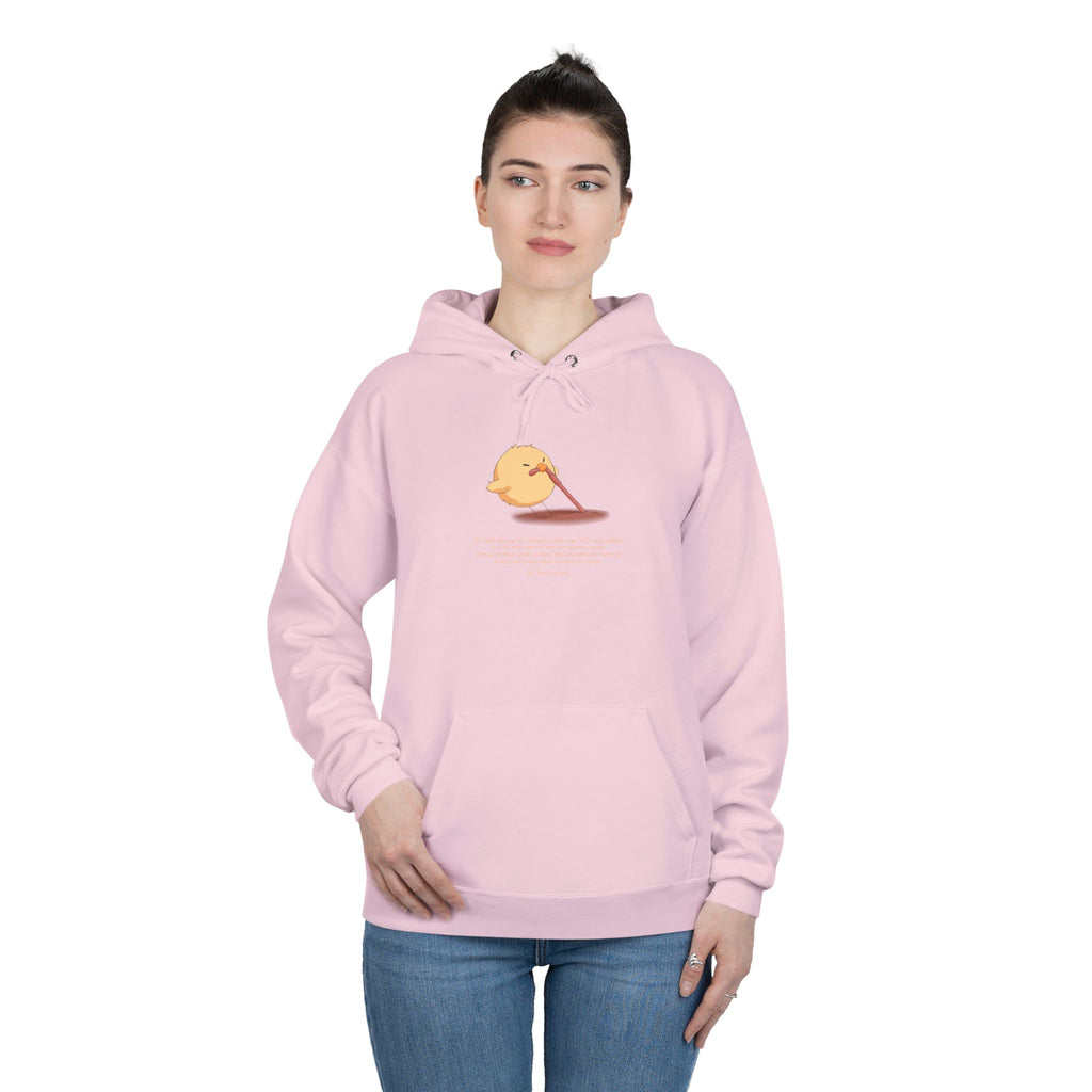 Unisex Light Blue Pantouflard Chick Cotton Blend Pullover Hoodie