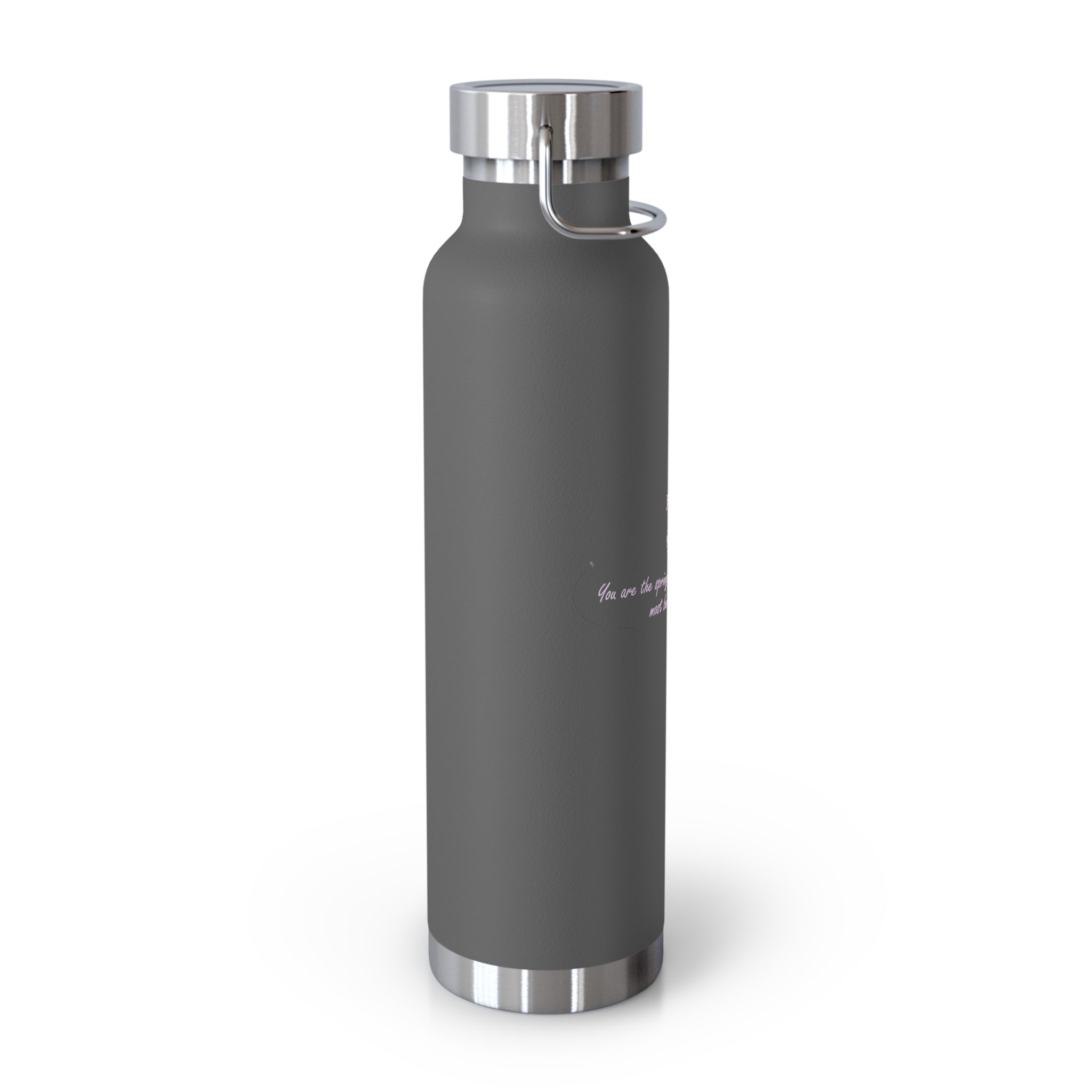 Navy Blue Romantic Floral Butterfly Quote 22oz Copper Vacuum Insulated Bottle