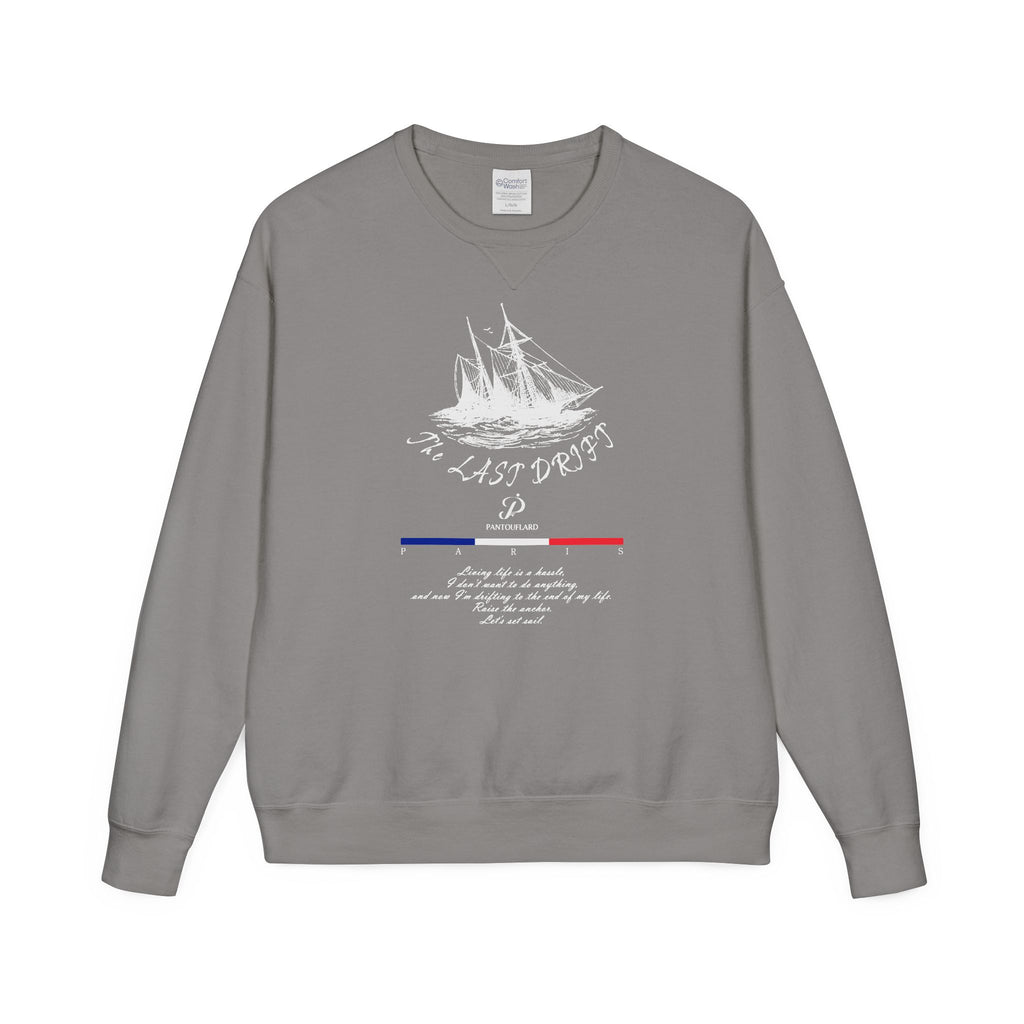 Old Money Nautical Heritage Crewneck - The Last Drift II (Paris Aesthetic Garment-Dyed Sweatshirt)