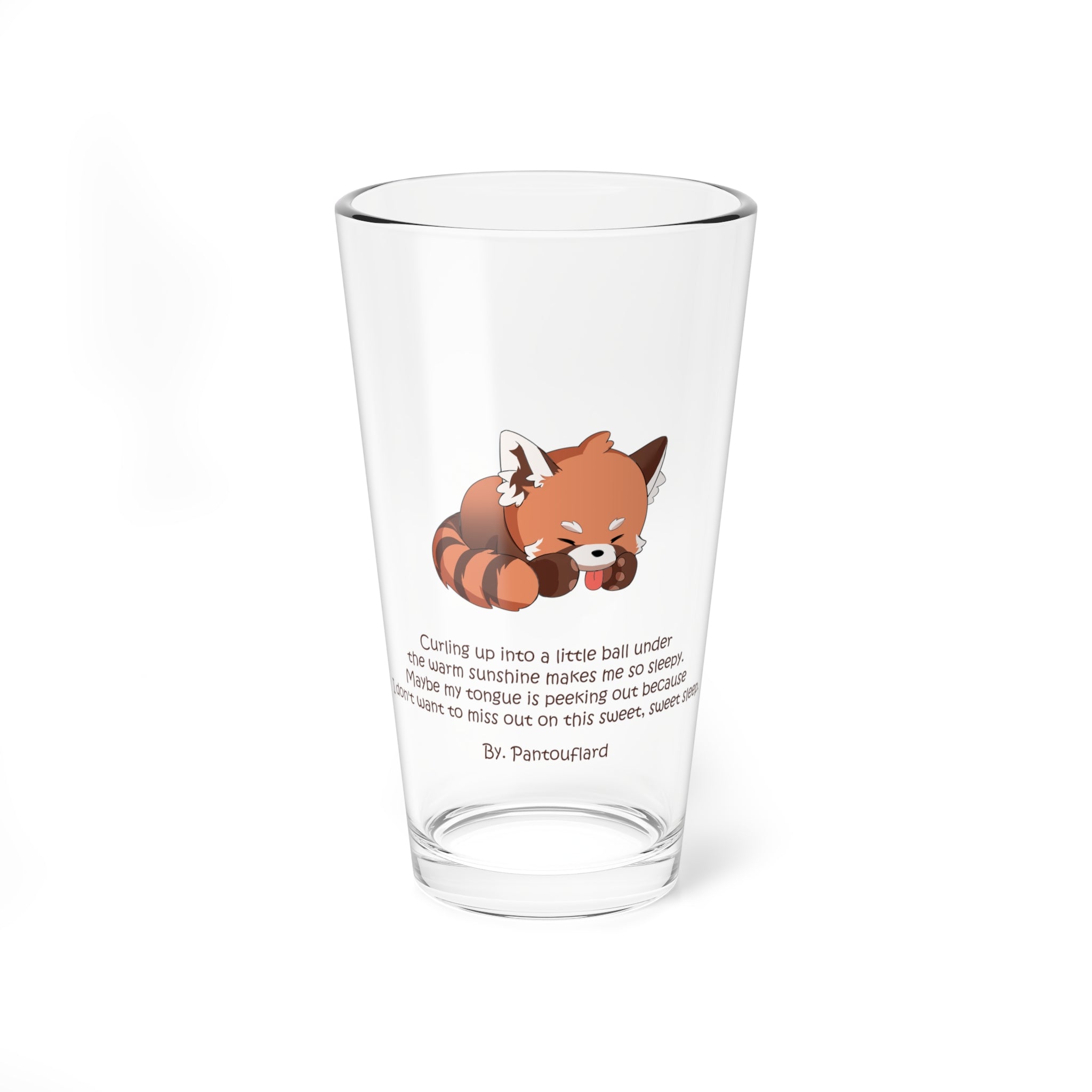 Clear Pantouflard 'Sleepy Red Panda' Cozy Solid Glass Mixer