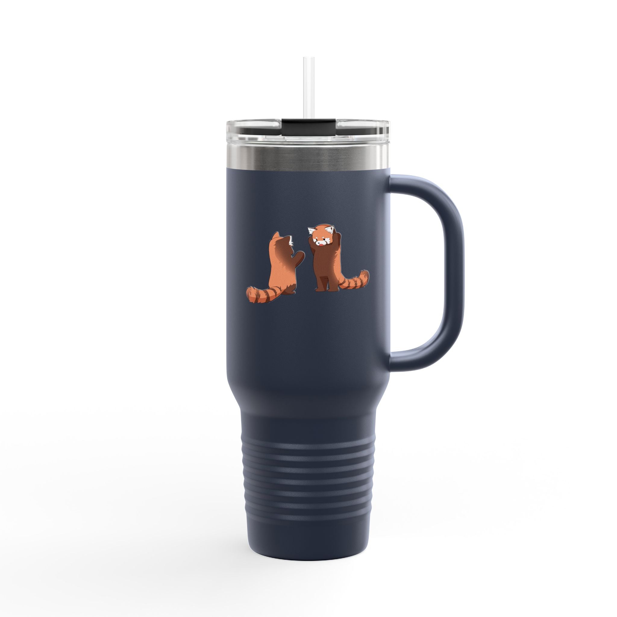 Olive Green Cute Standing Red Pandas 40oz Stainless Steel Insulated Travel Mug