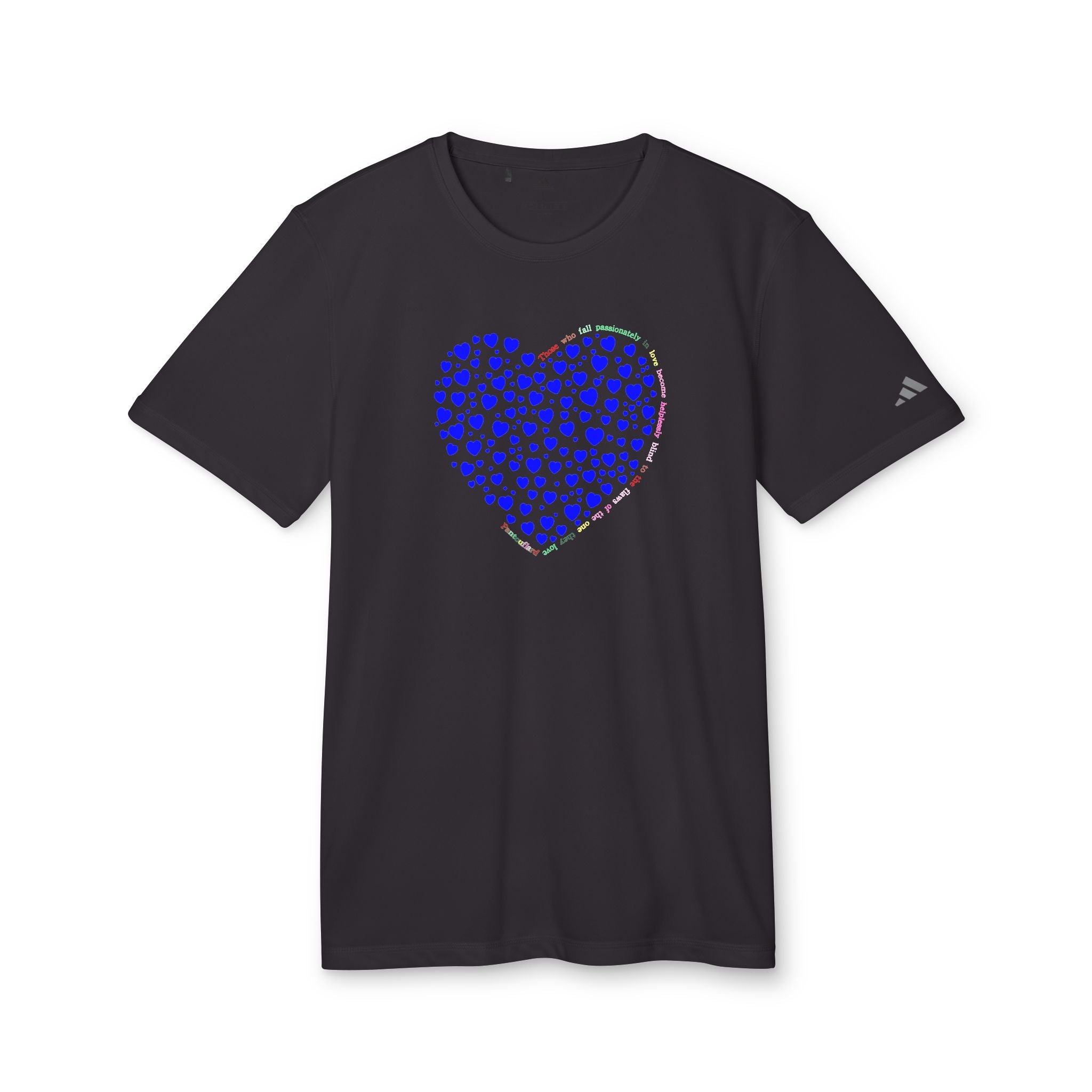 Camiseta Deportiva Unisex Adidas® con Diseño de Corazón Azul