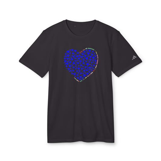Adidas Unisex Sport T-Shirt with Blue Heart Design