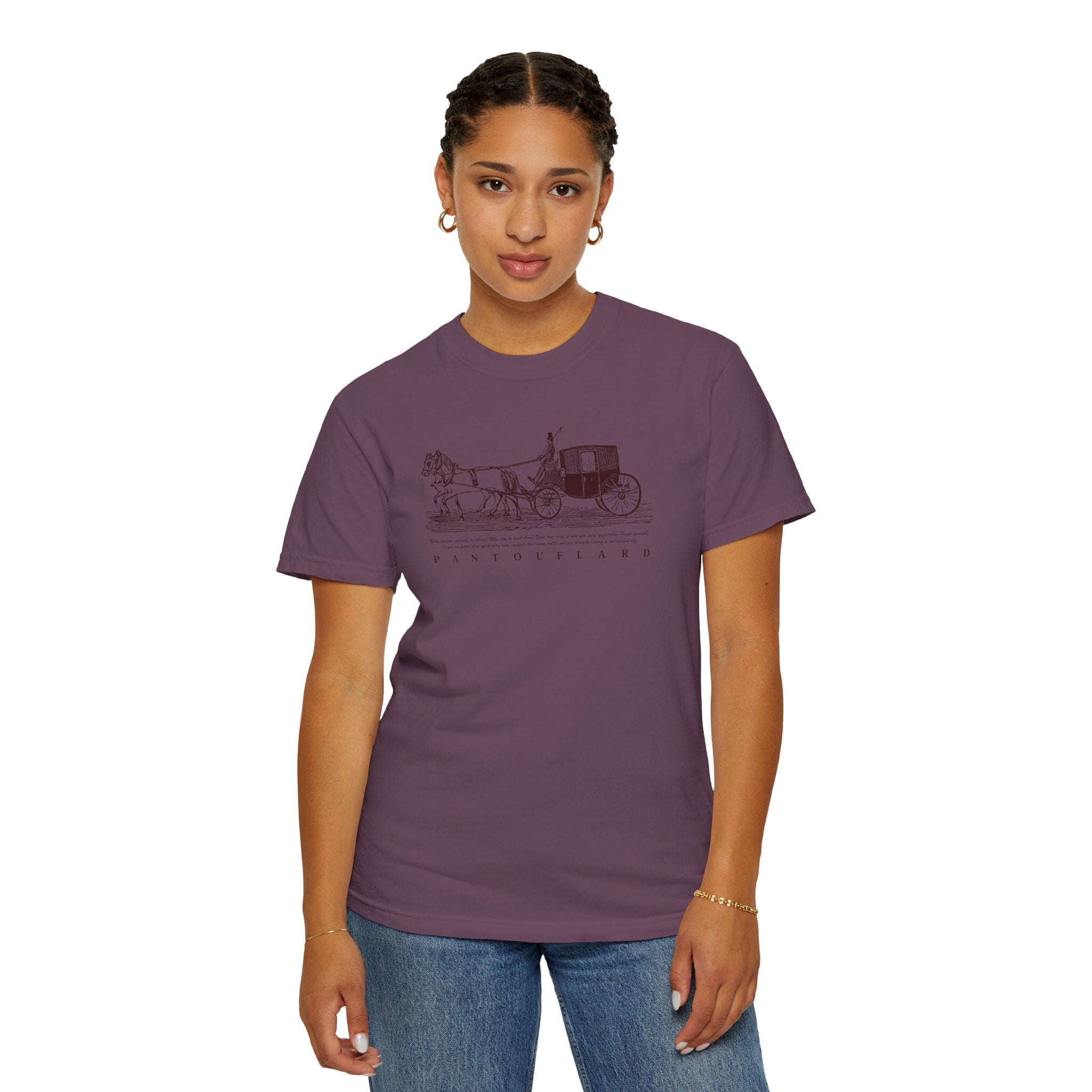 Unisex Burnt Orange Vintage Horse Carriage 100% Cotton T-shirt