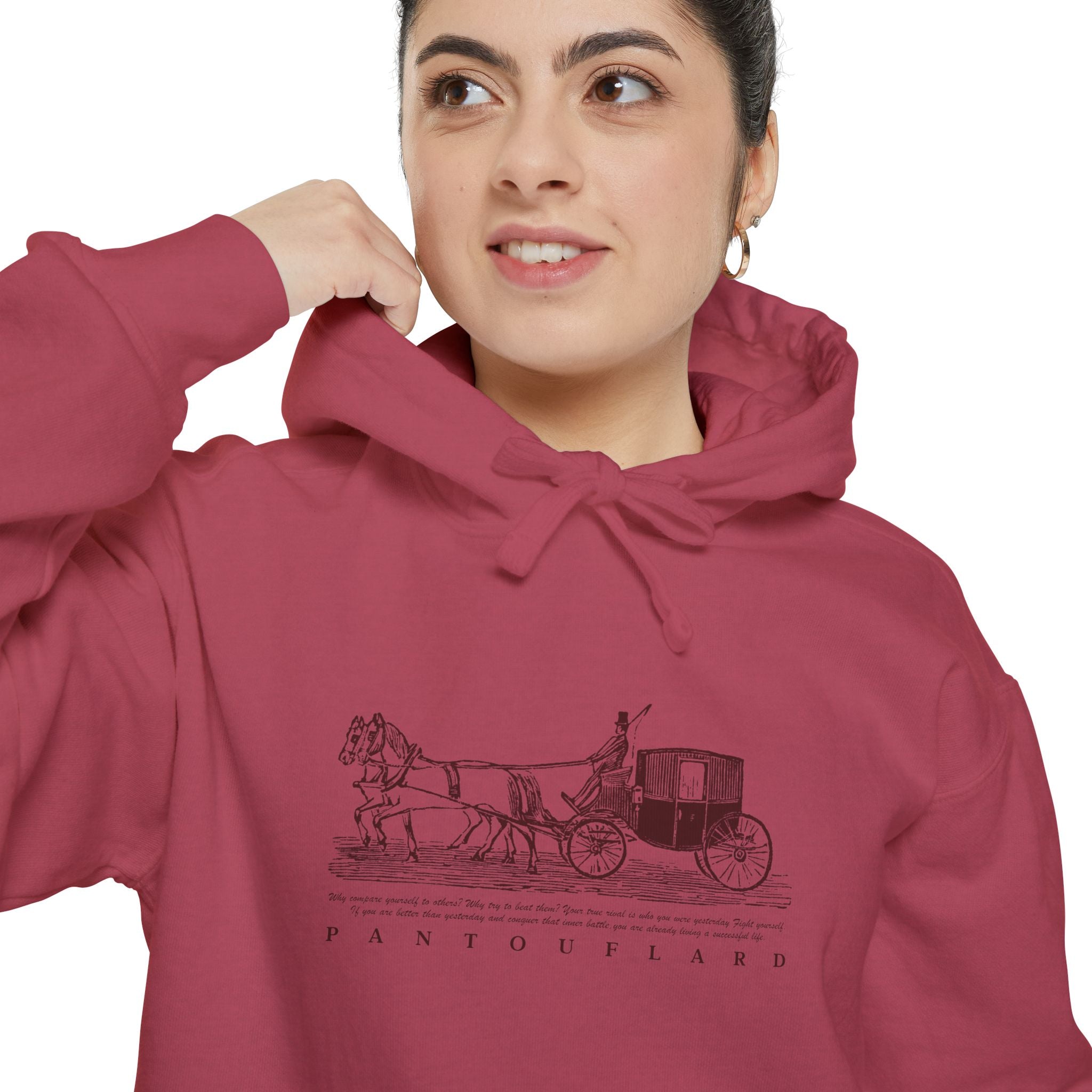 Old Money Equestrian Heritage Hoodie - The Heritage Carriage I (Premium Garment-Dyed Heavyweight Fleece)